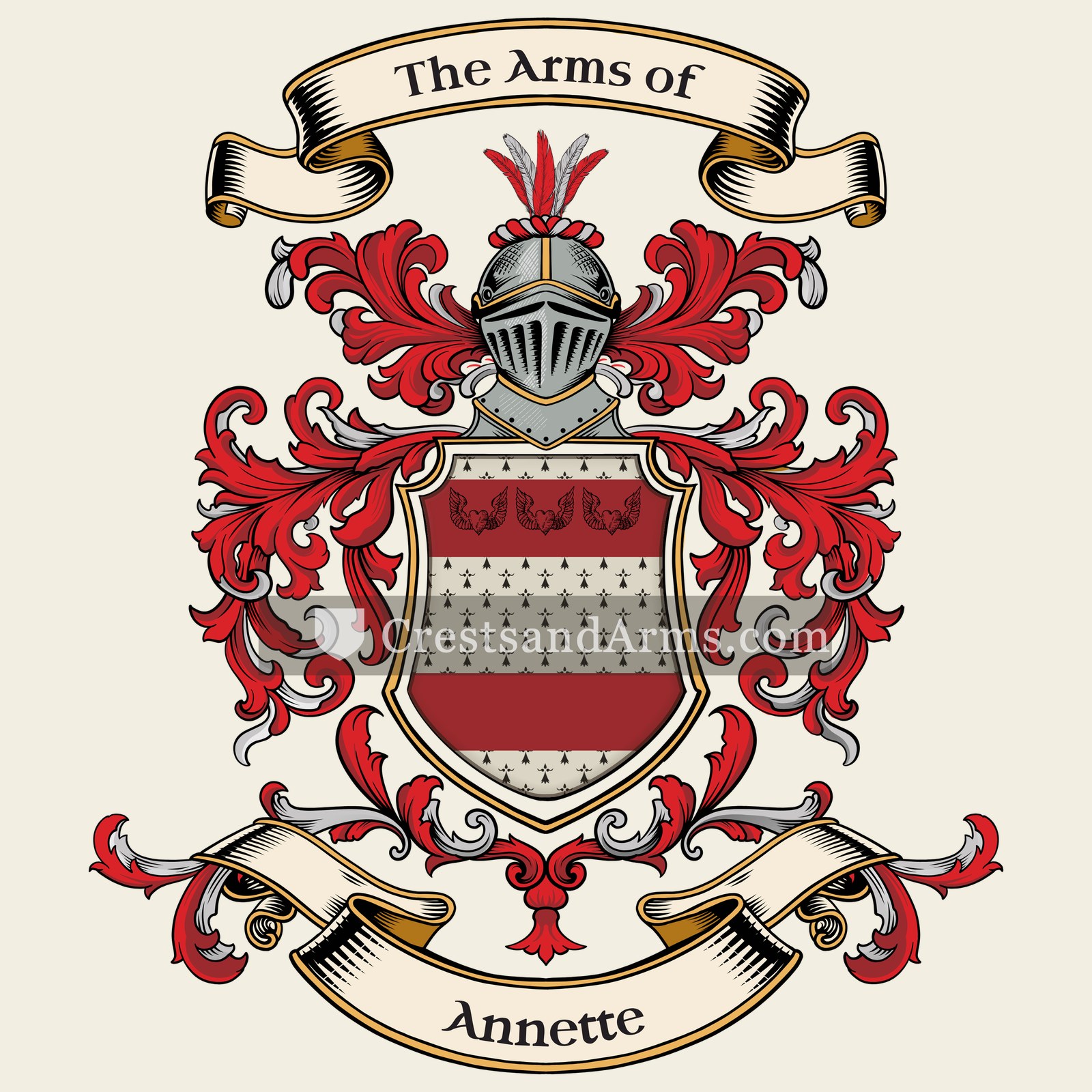 The Annette coat of arms, drawn from the recorded blazon