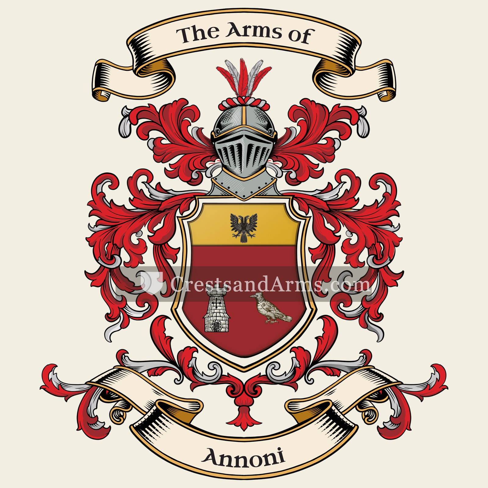 The Annoni coat of arms, drawn from the recorded blazon