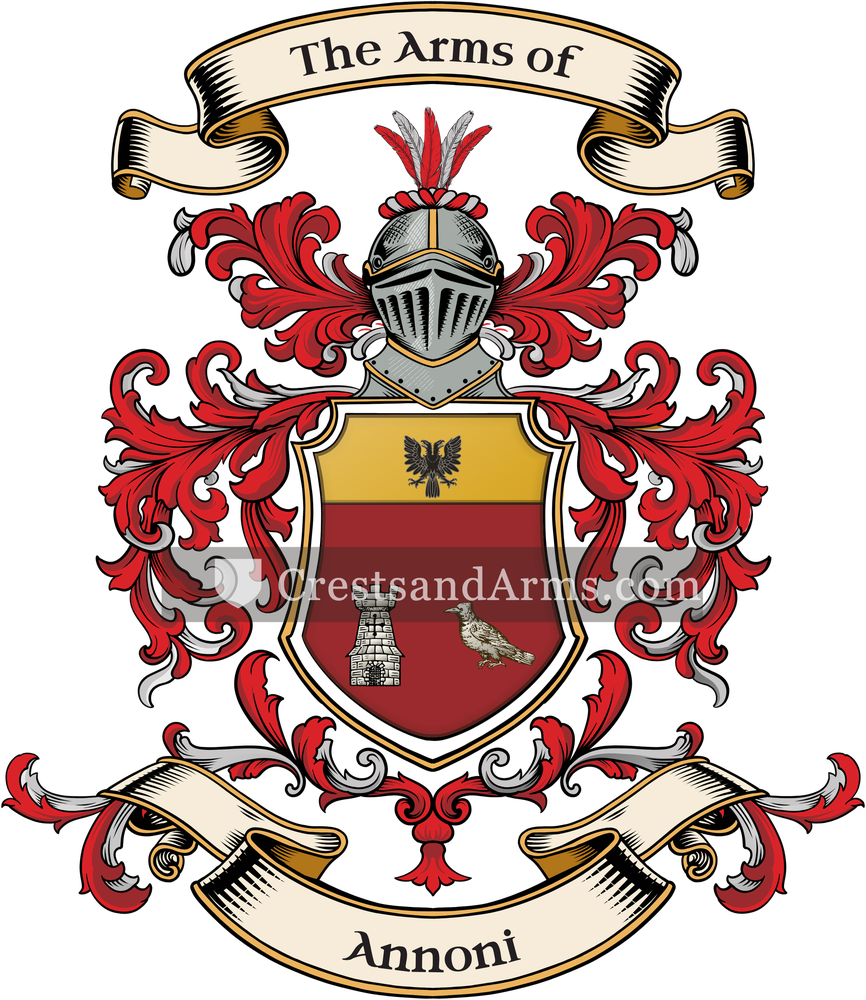 The Annoni coat of arms, drawn from the recorded blazon