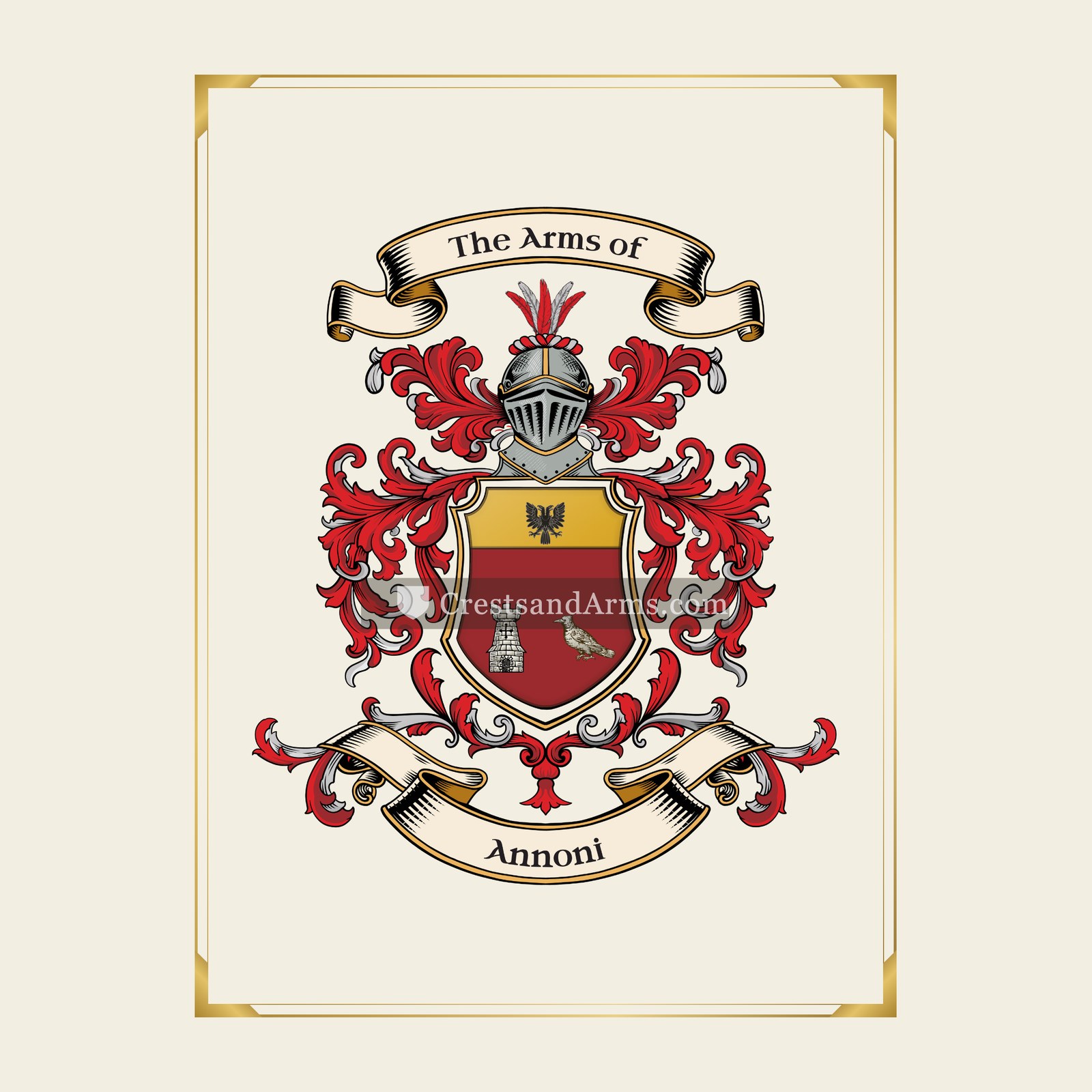 With gold border