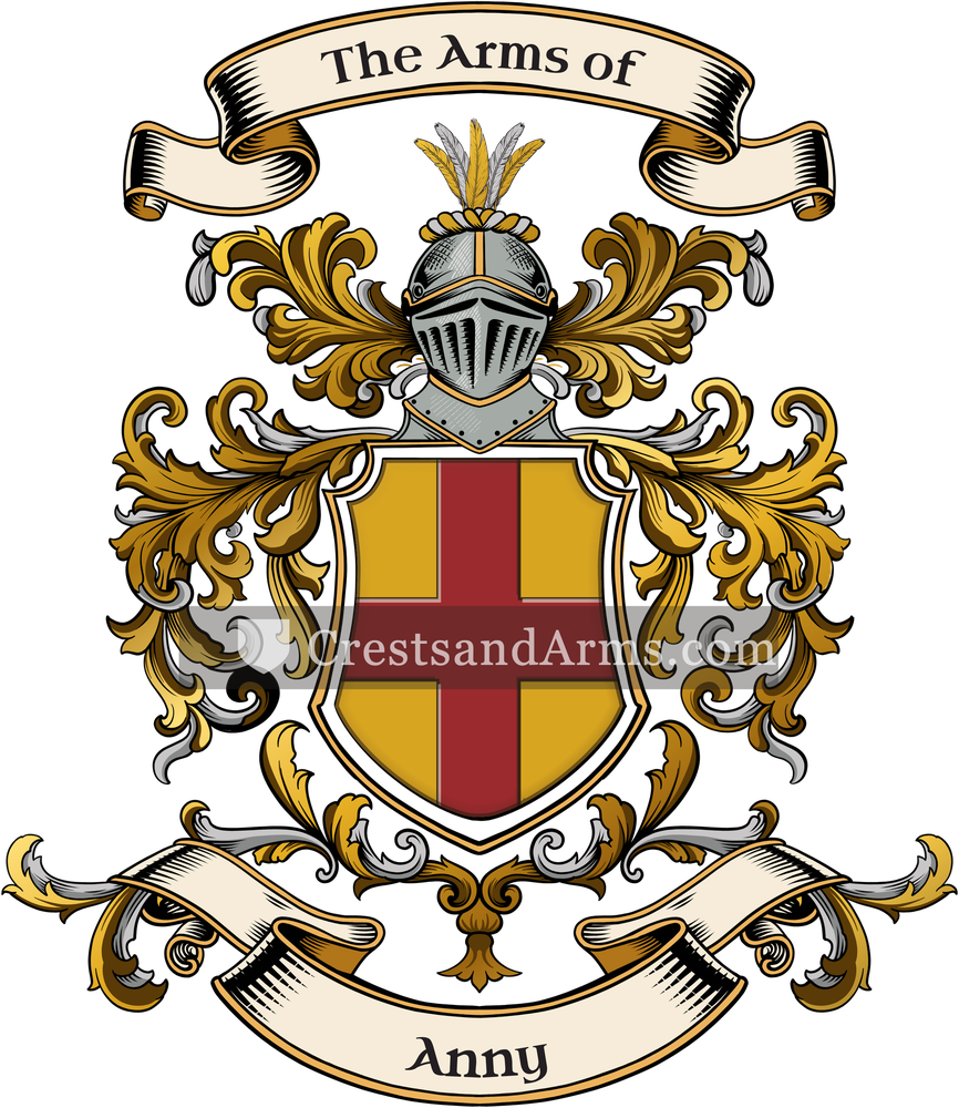 The Anny coat of arms, drawn from the recorded blazon