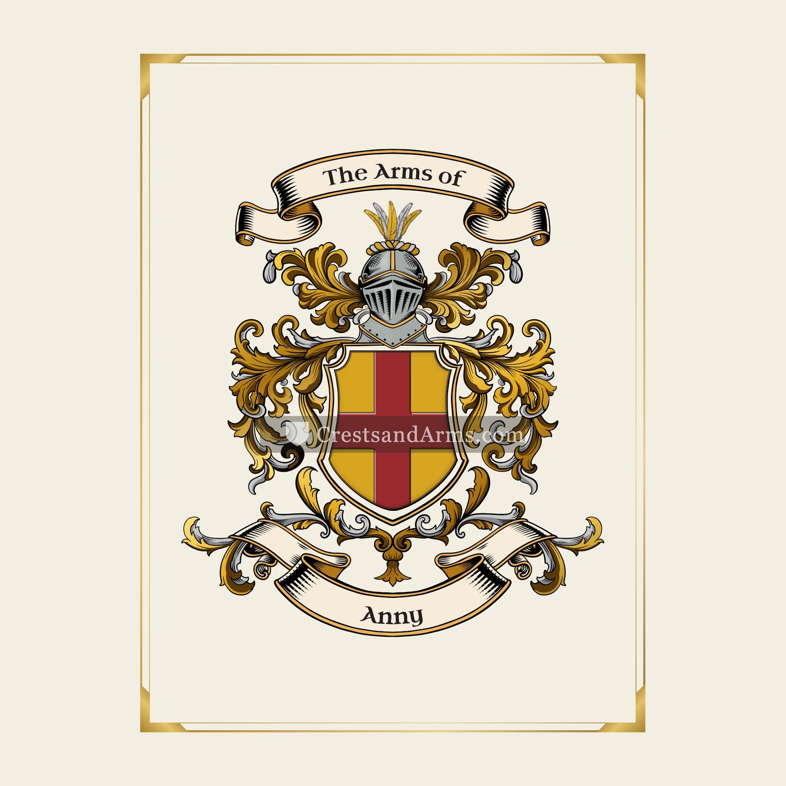 With gold border