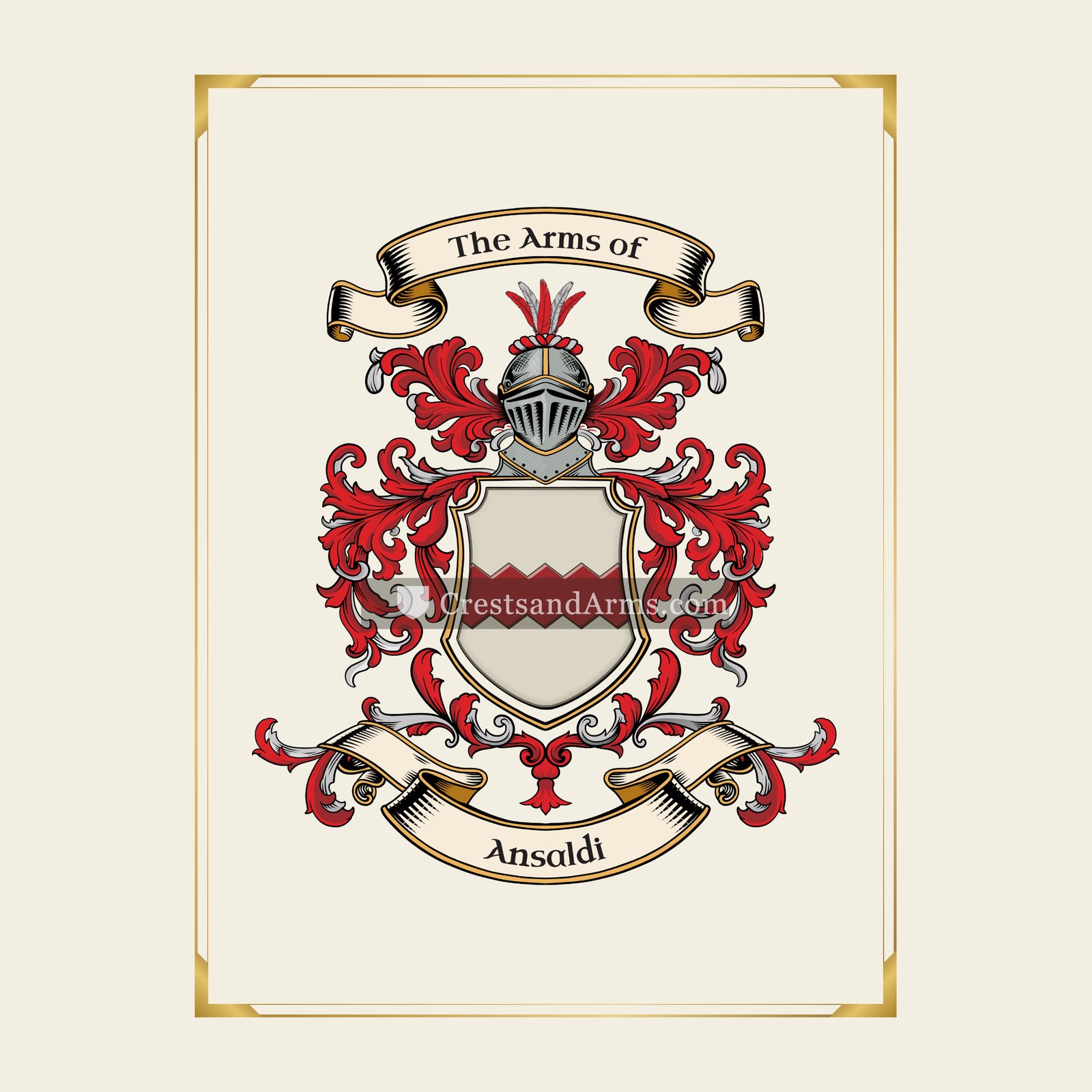 With gold border