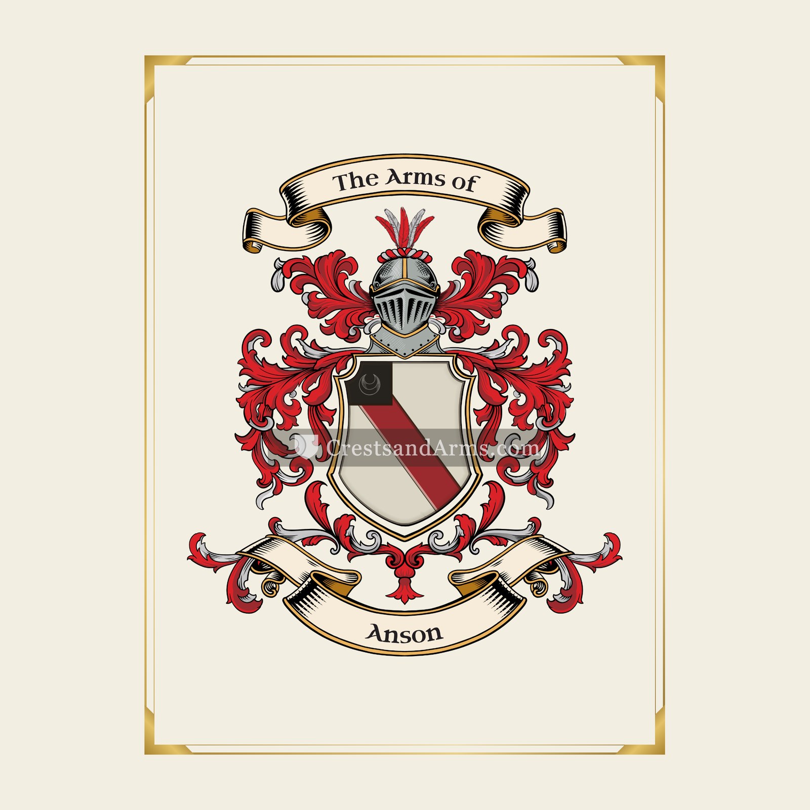 With gold border