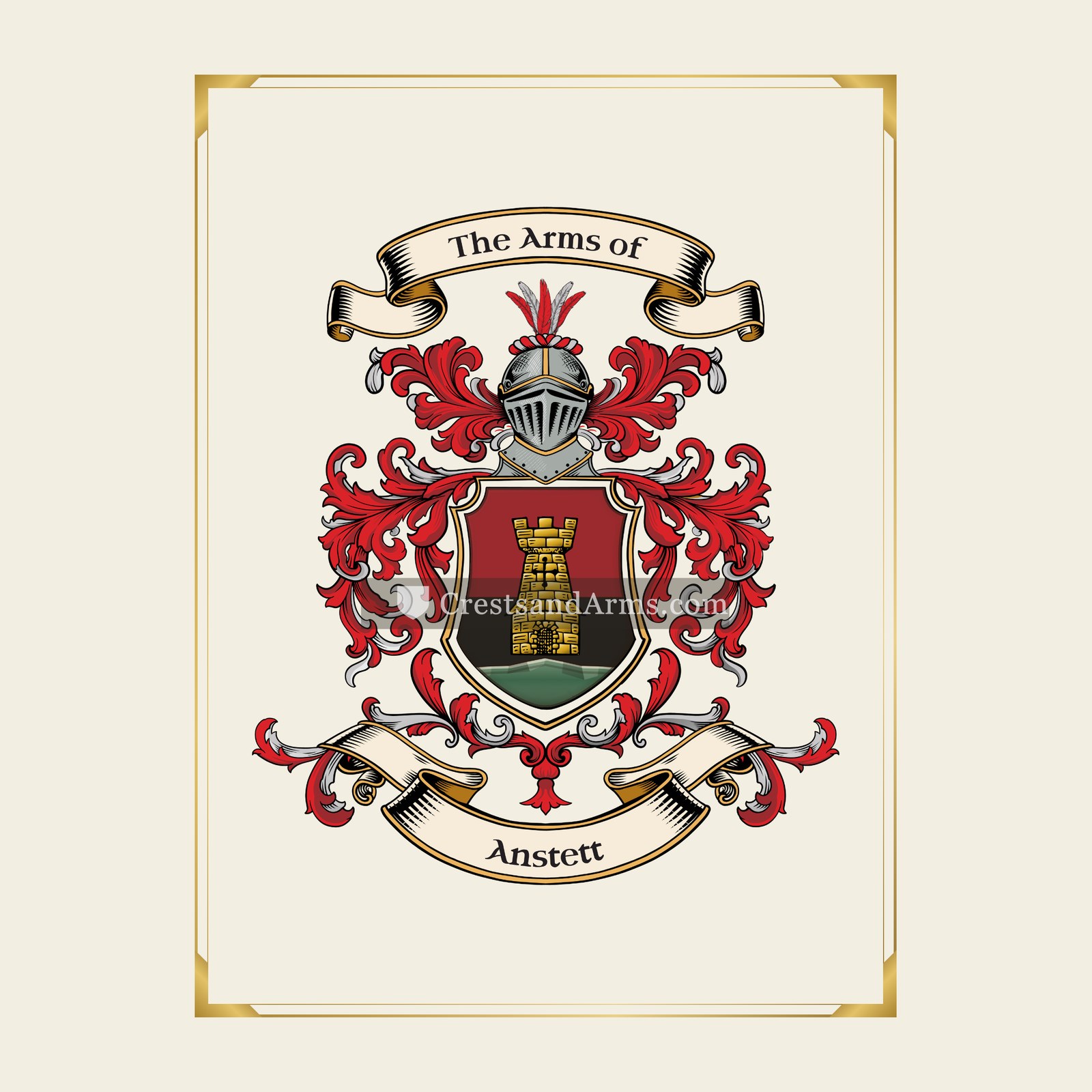 With gold border