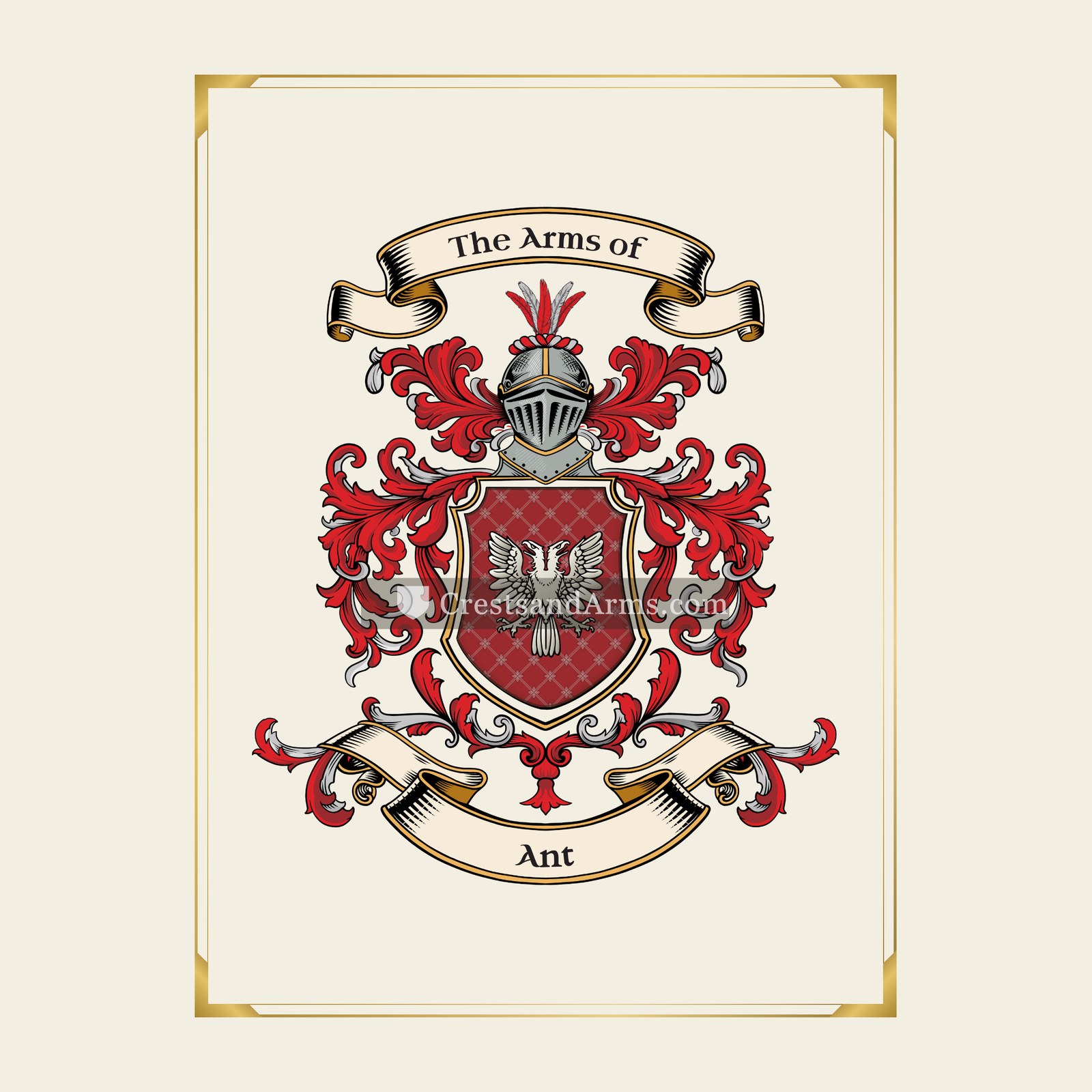With gold border