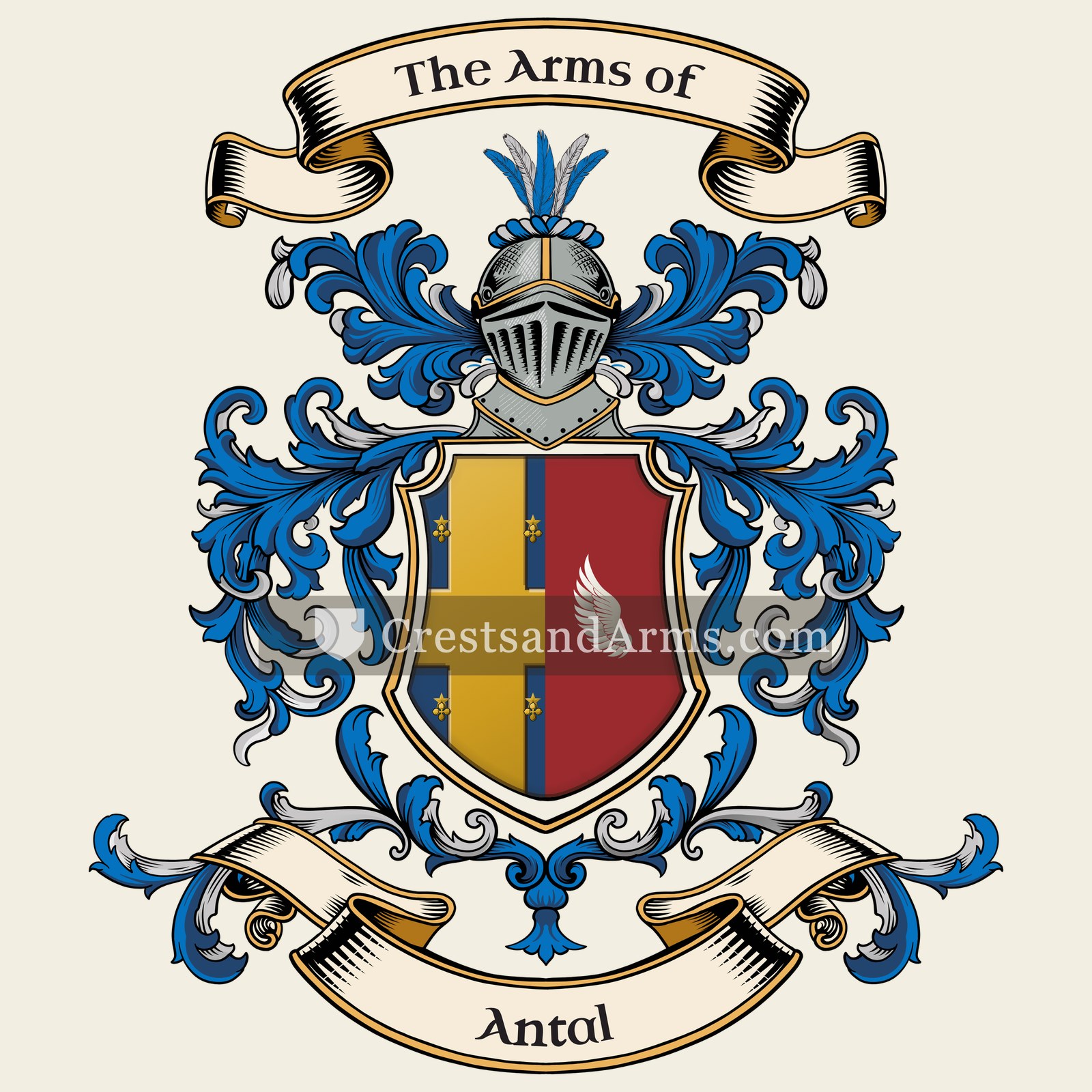 The Antal coat of arms, drawn from the recorded blazon
