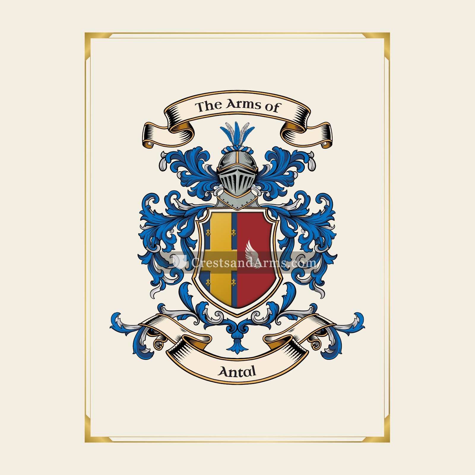 With gold border