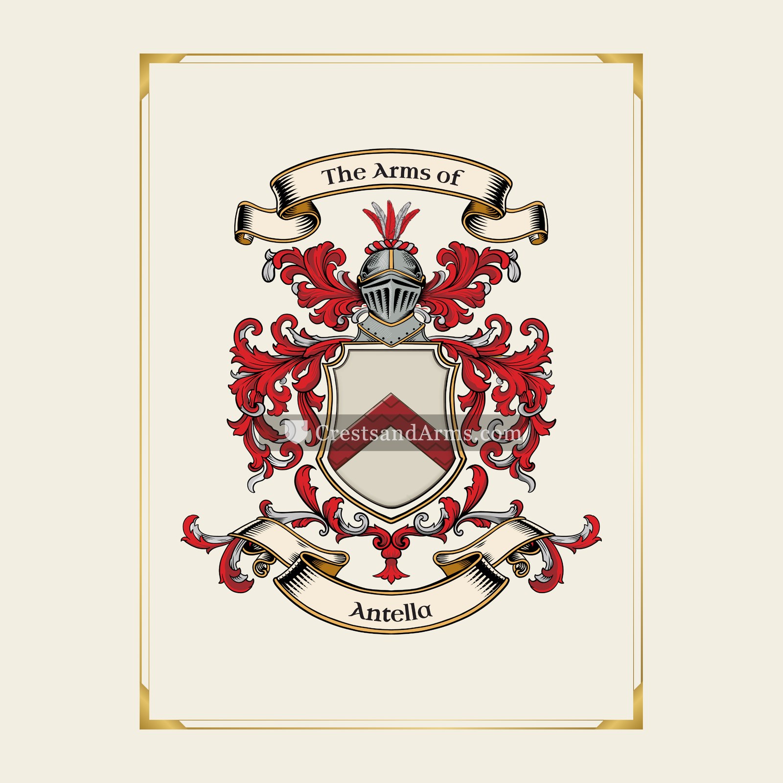 With gold border