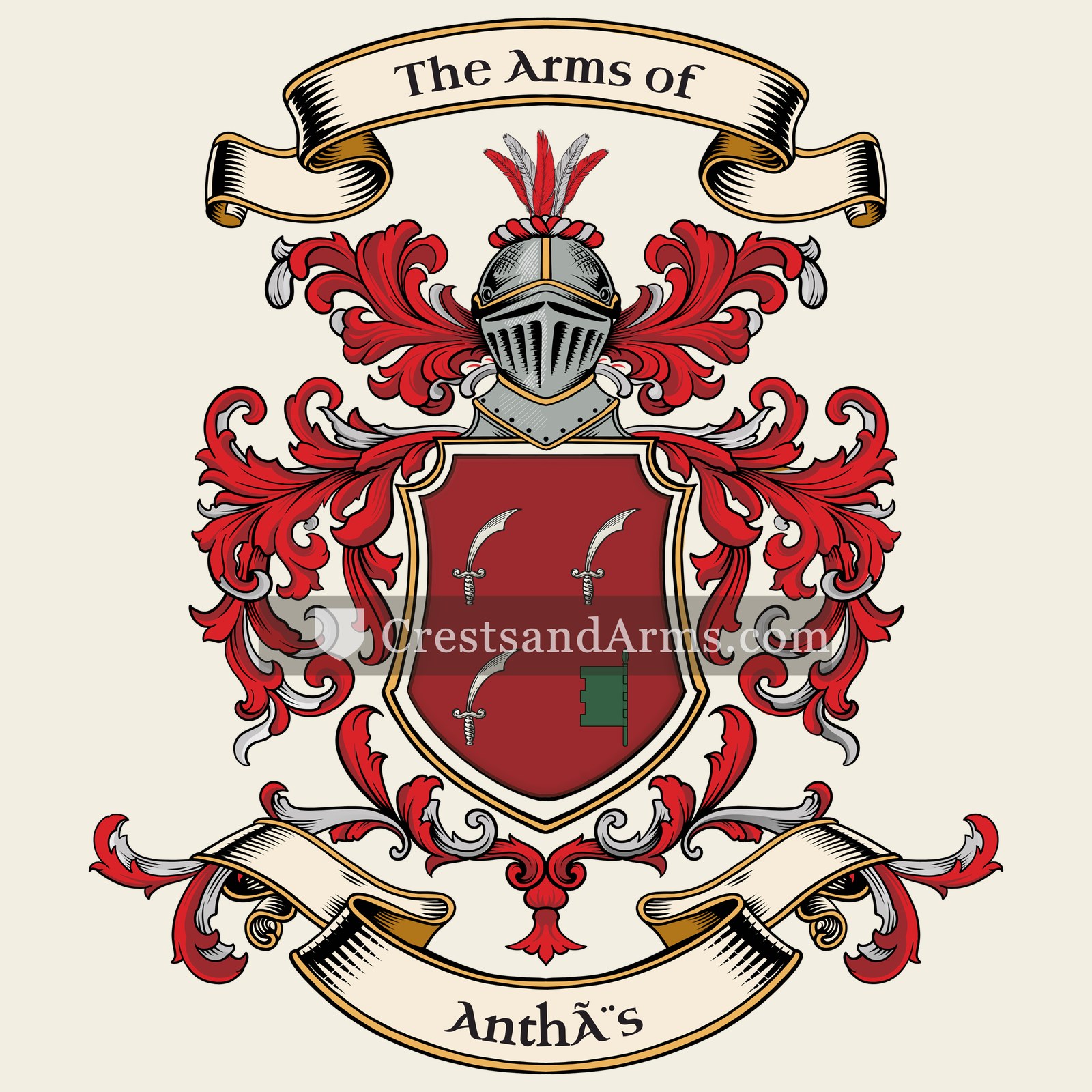 The Anthès coat of arms, drawn from the recorded blazon