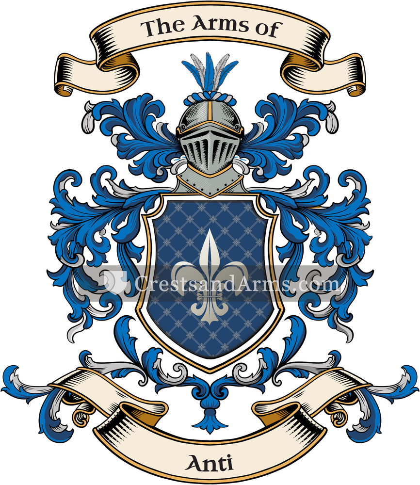 The Anti coat of arms, drawn from the recorded blazon
