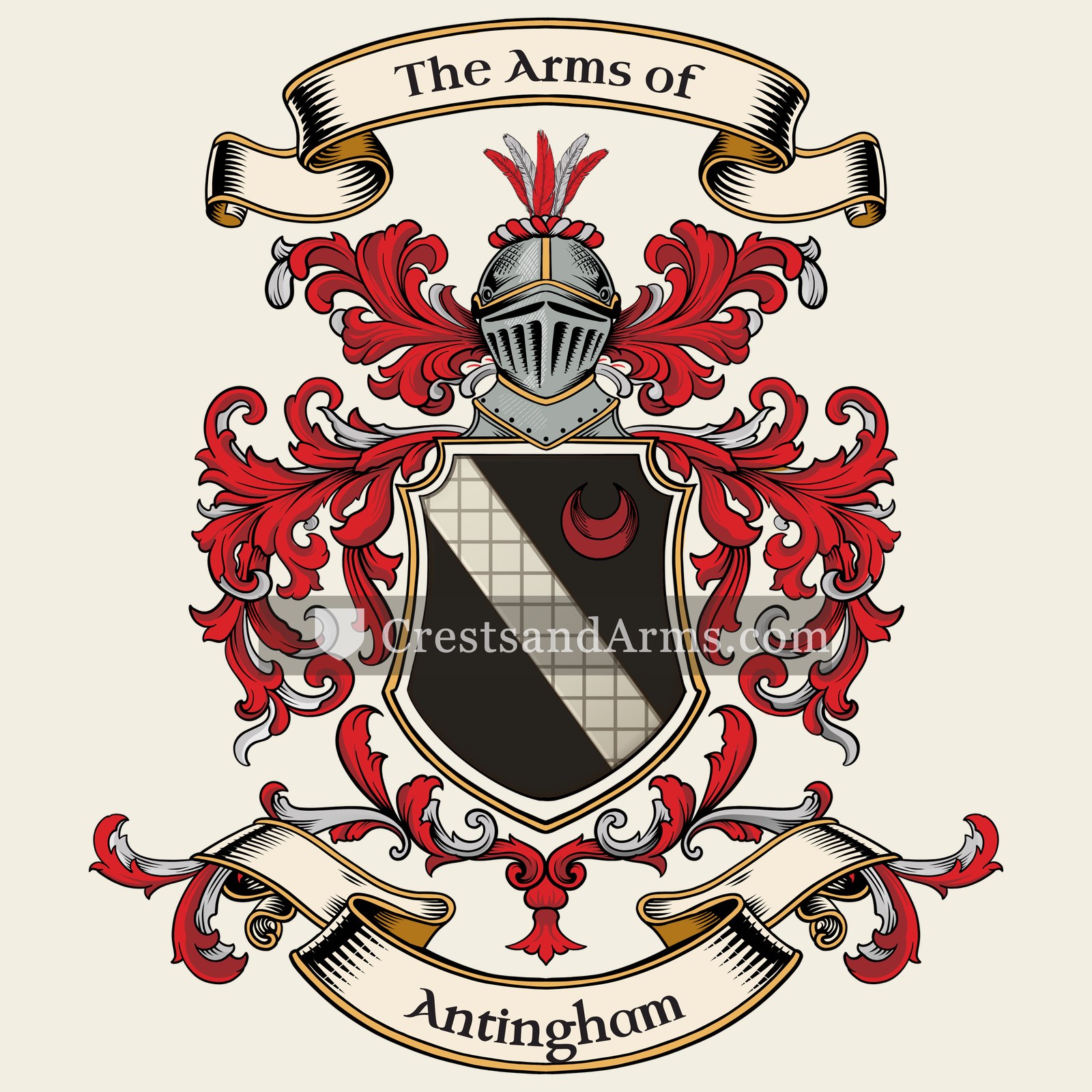 The Antingham coat of arms, drawn from the recorded blazon