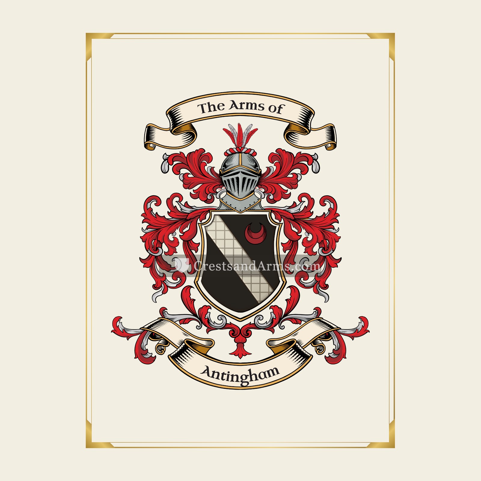 With gold border