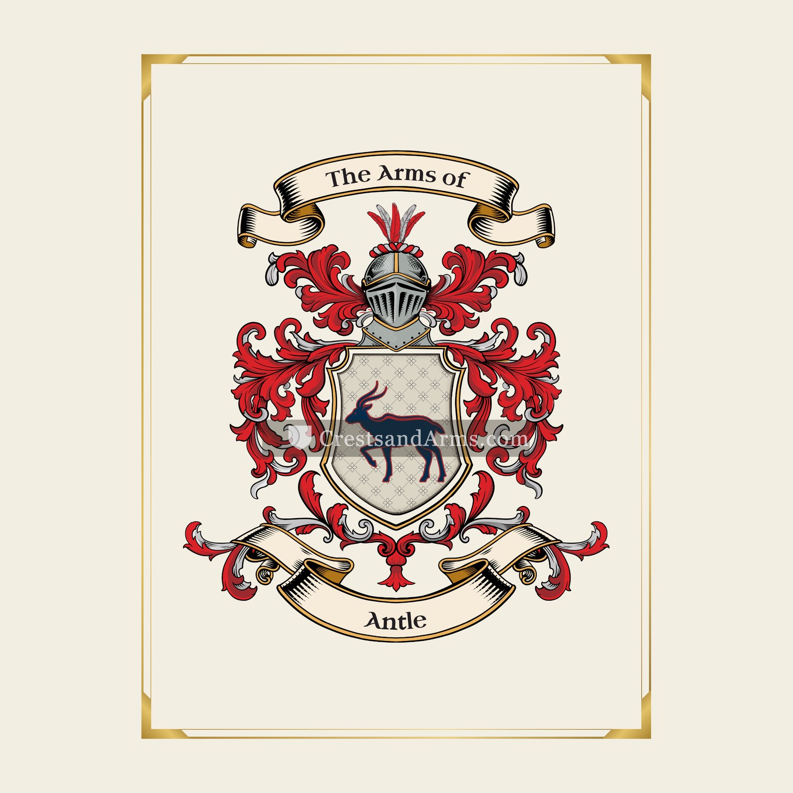 With gold border