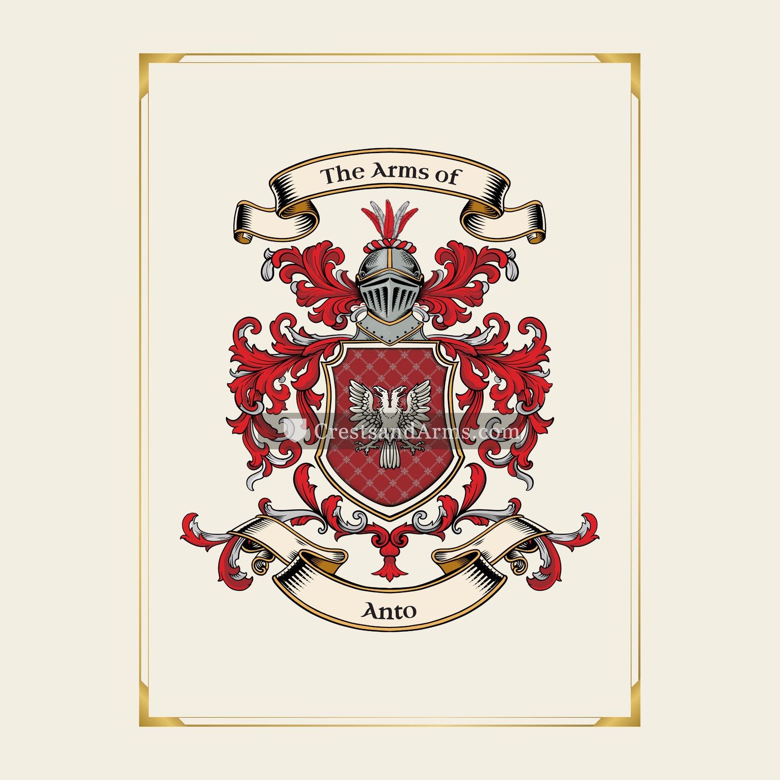 With gold border