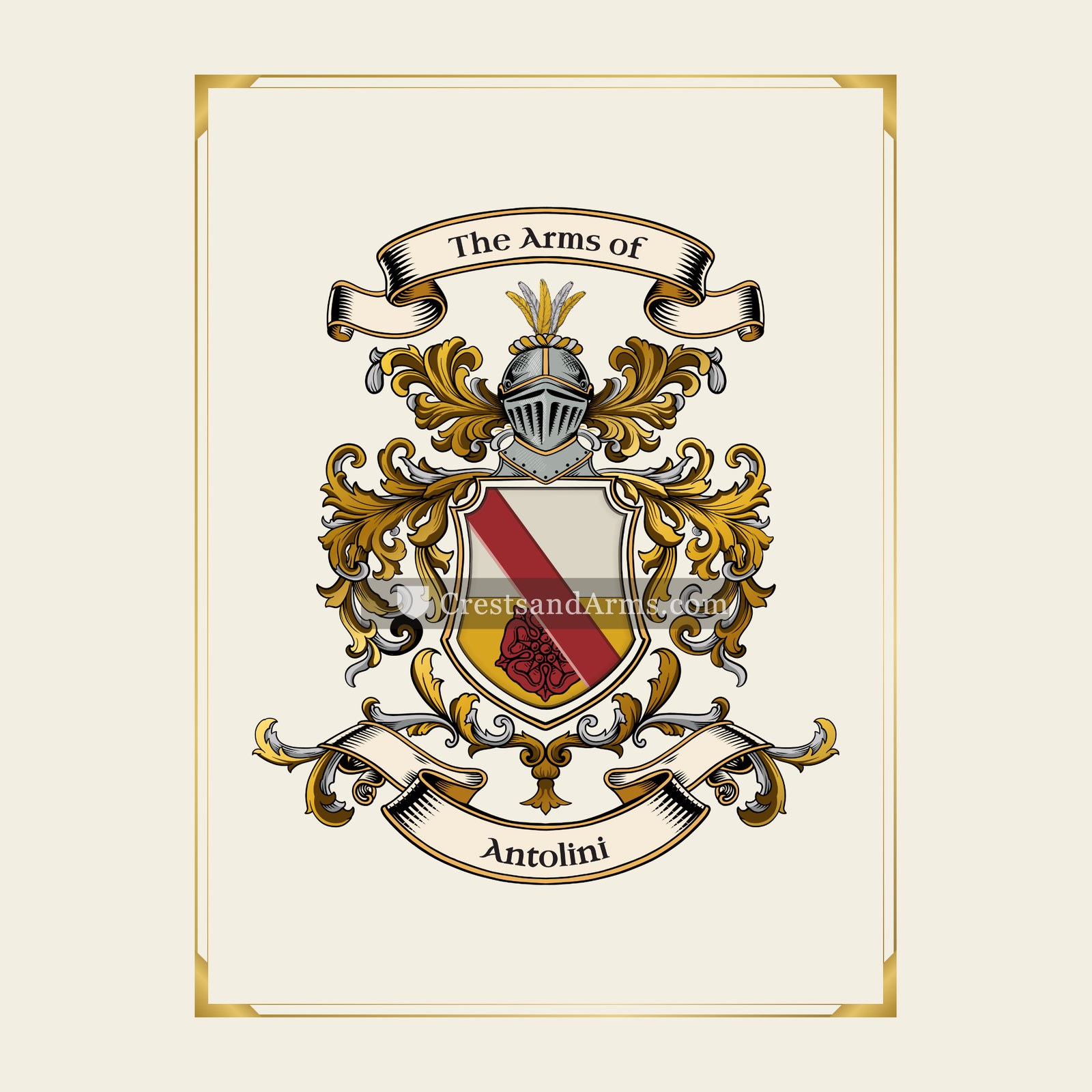 With gold border