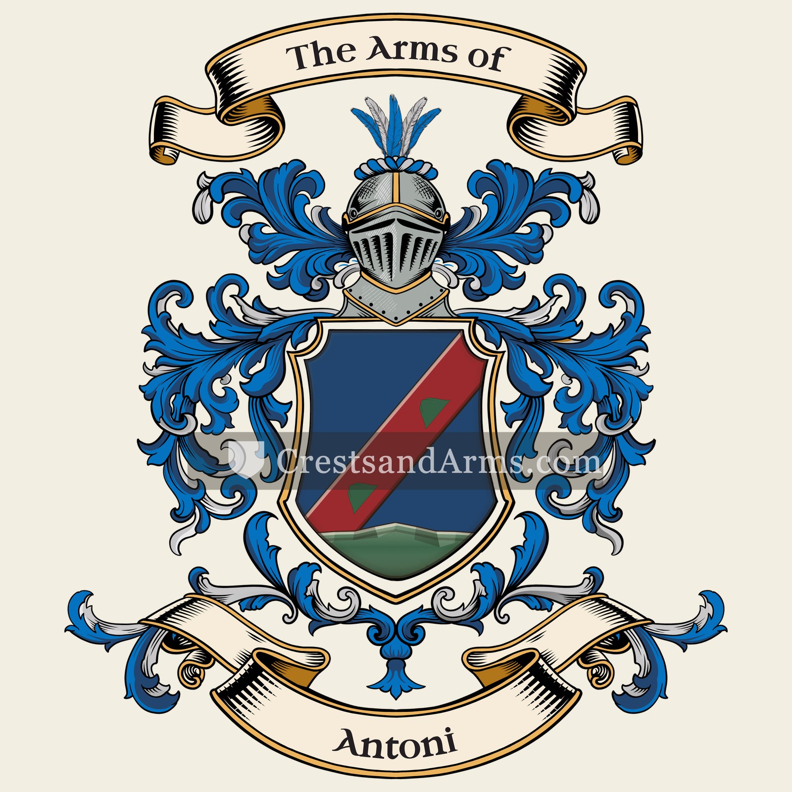 The Antoni coat of arms, drawn from the recorded blazon