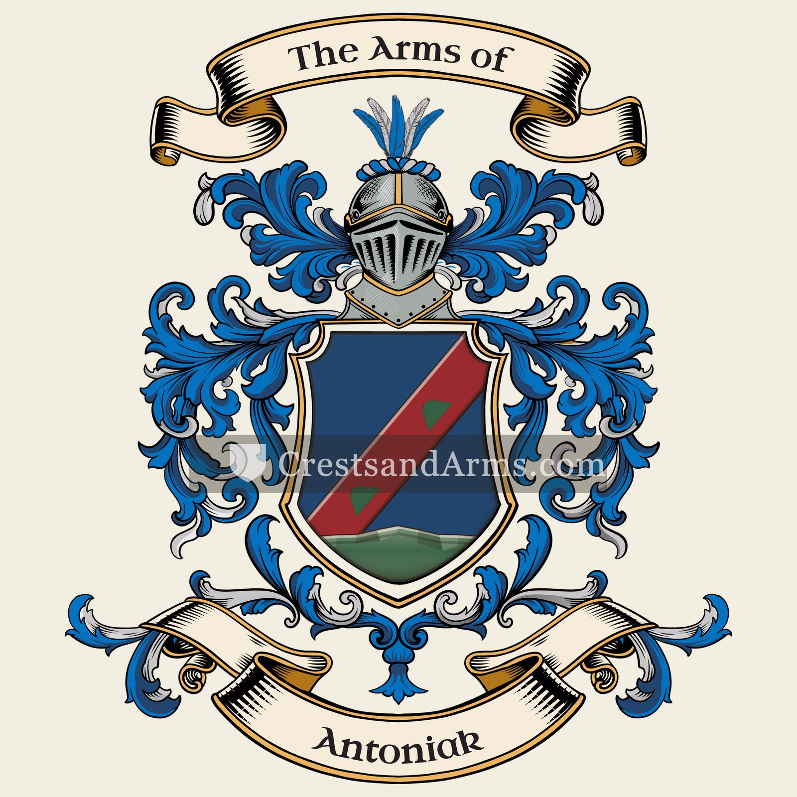 The Antoniak coat of arms, drawn from the recorded blazon