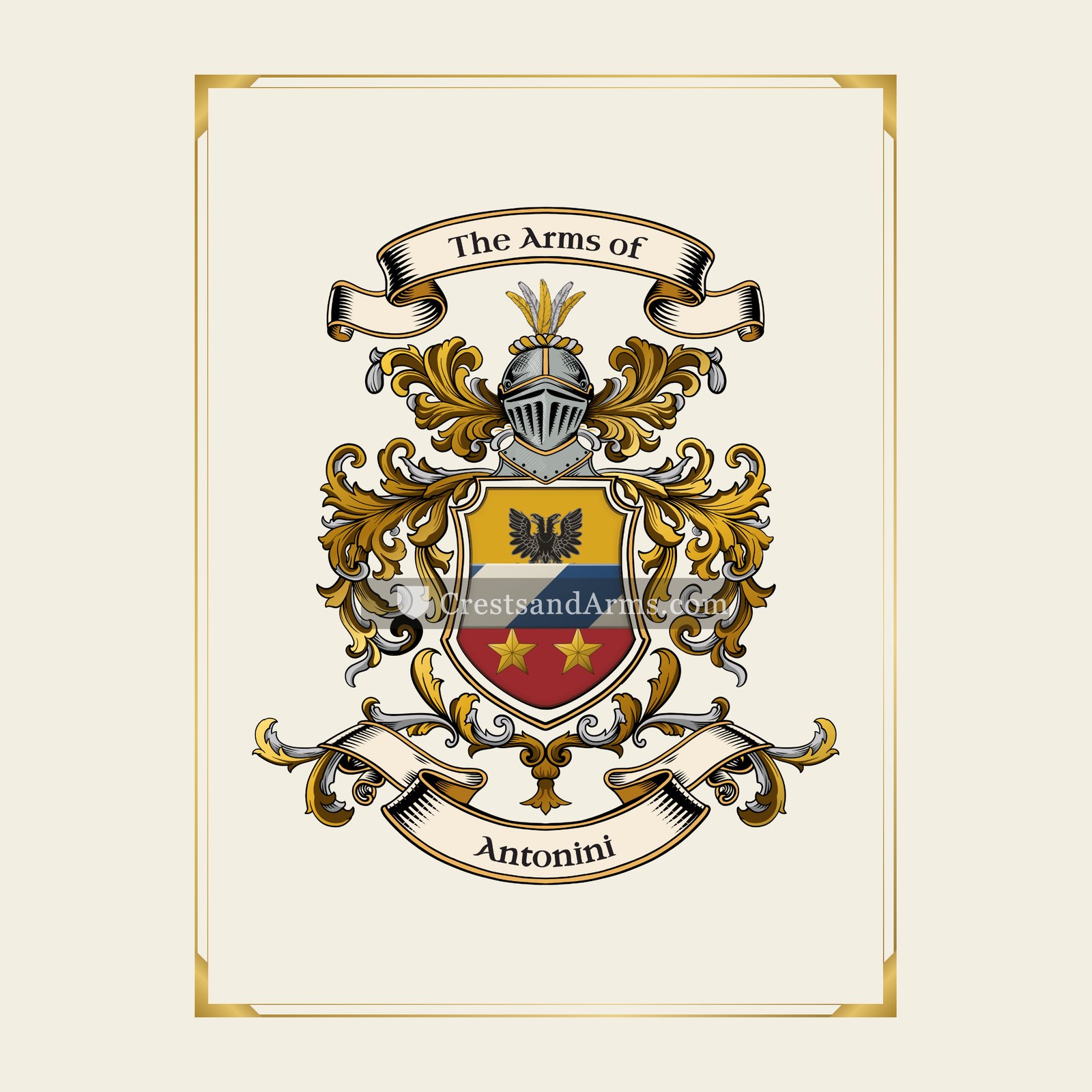 With gold border