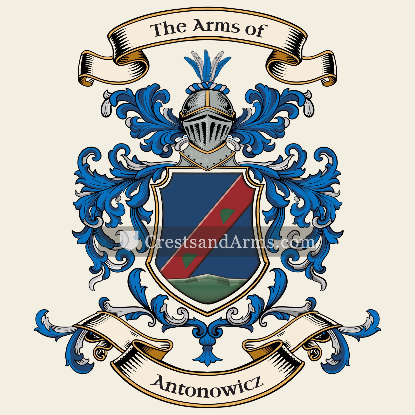 The Antonowicz coat of arms, drawn from the recorded blazon
