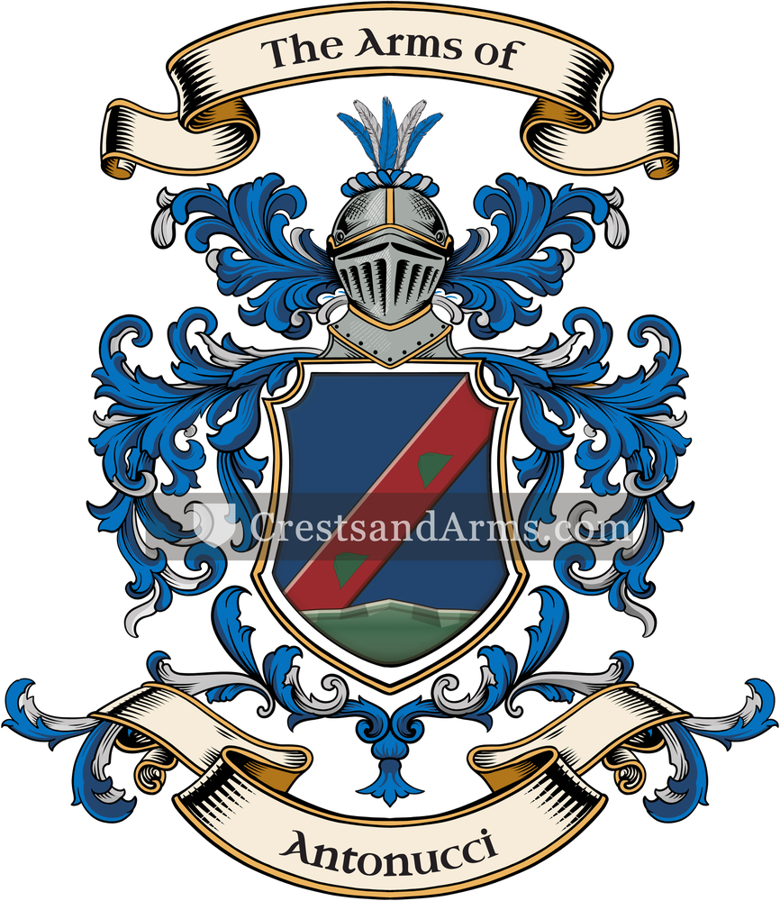The Antonucci coat of arms, drawn from the recorded blazon