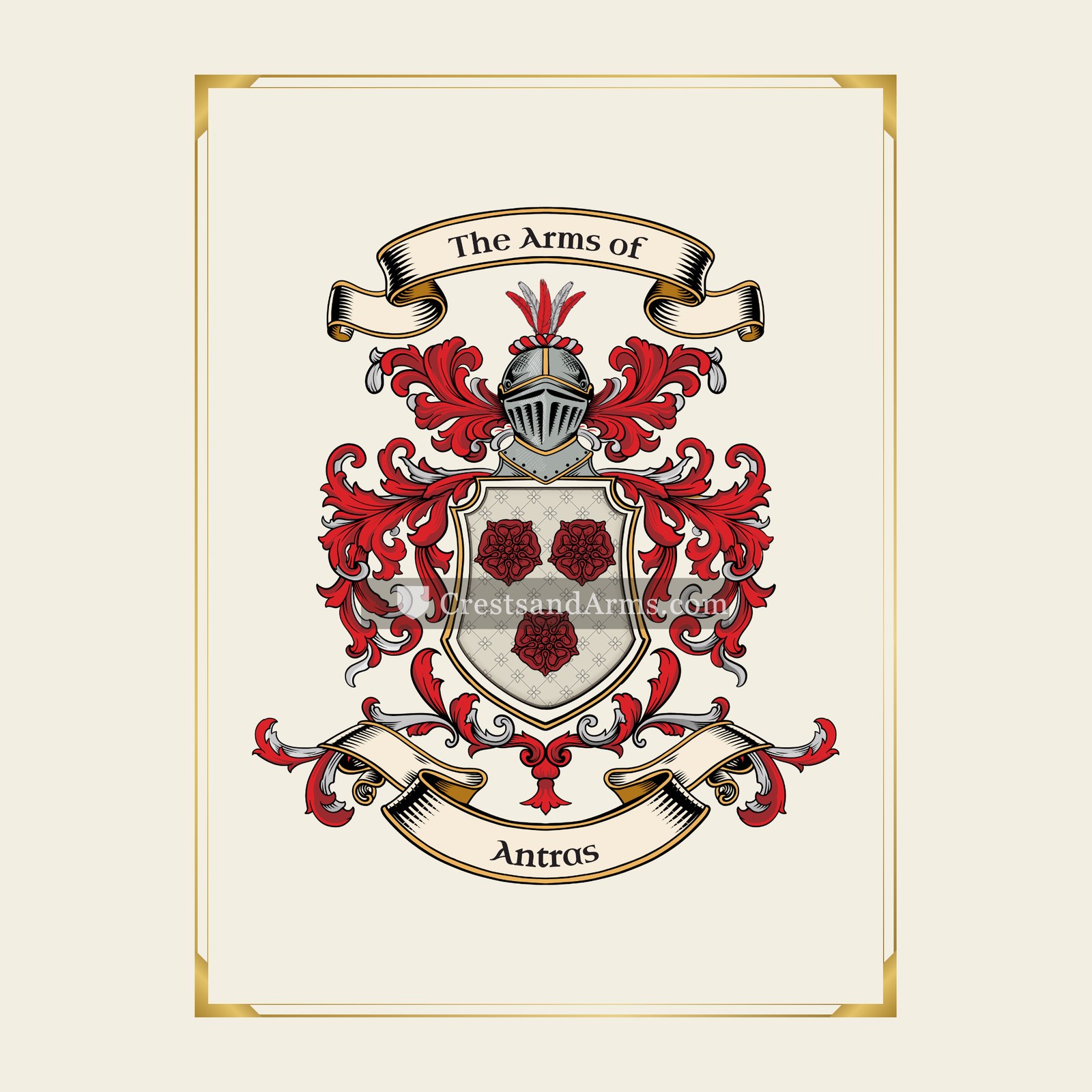 With gold border