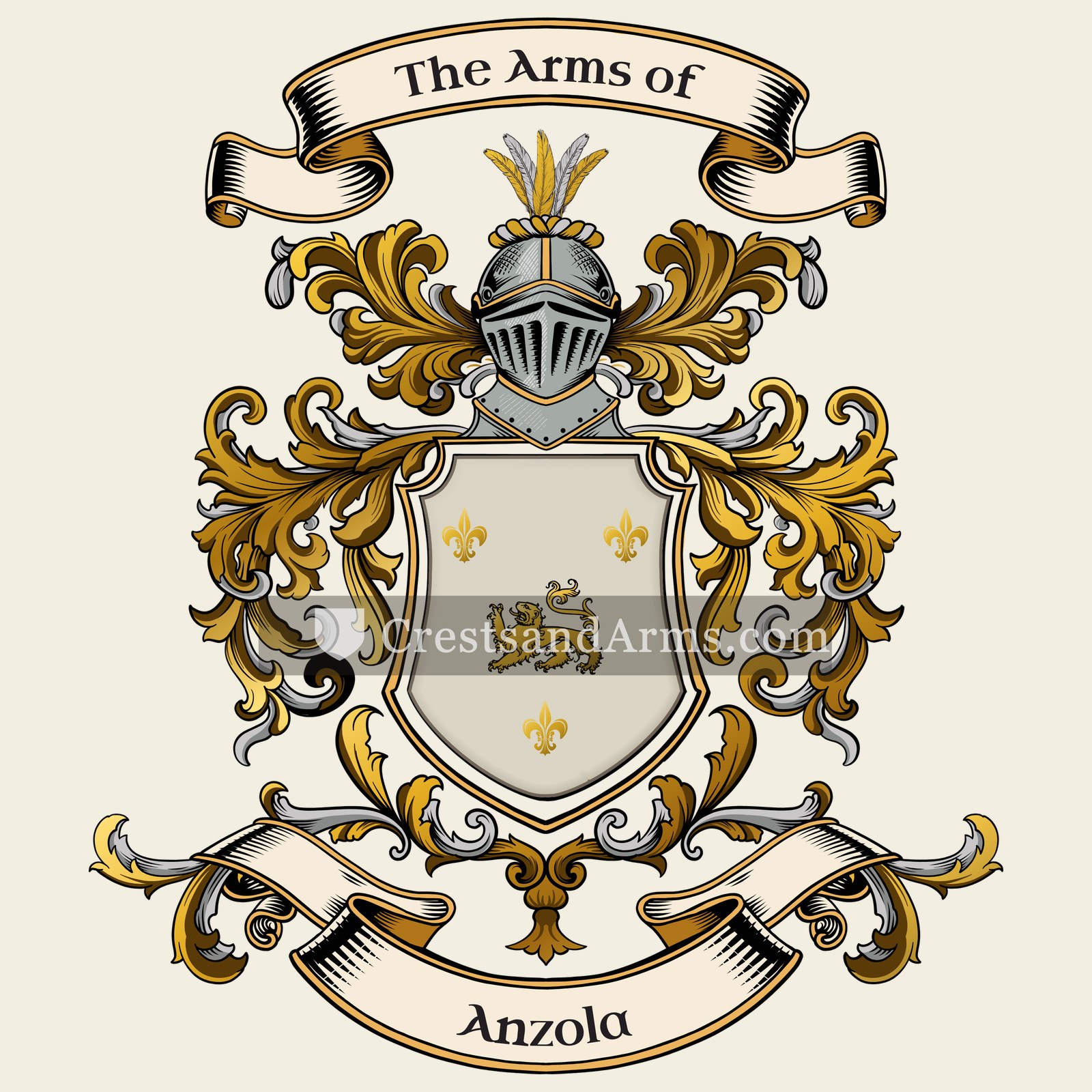 The Anzola coat of arms, drawn from the recorded blazon