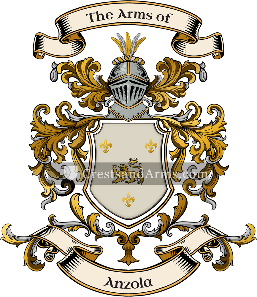 The Anzola coat of arms, drawn from the recorded blazon