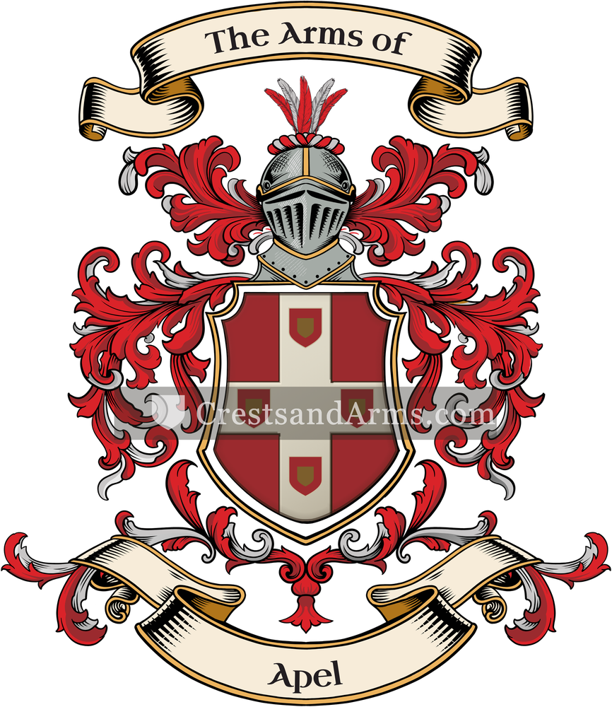 The Apel coat of arms, drawn from the recorded blazon