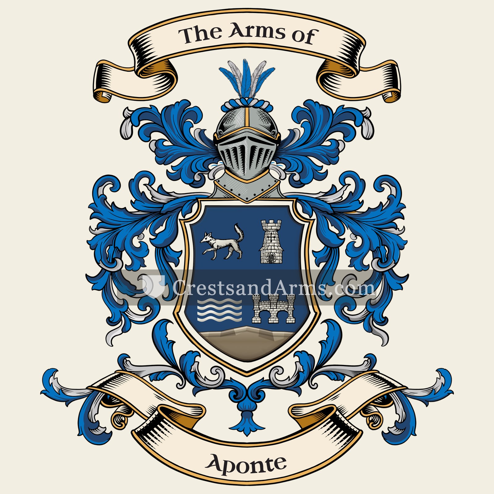 The Aponte coat of arms, drawn from the recorded blazon