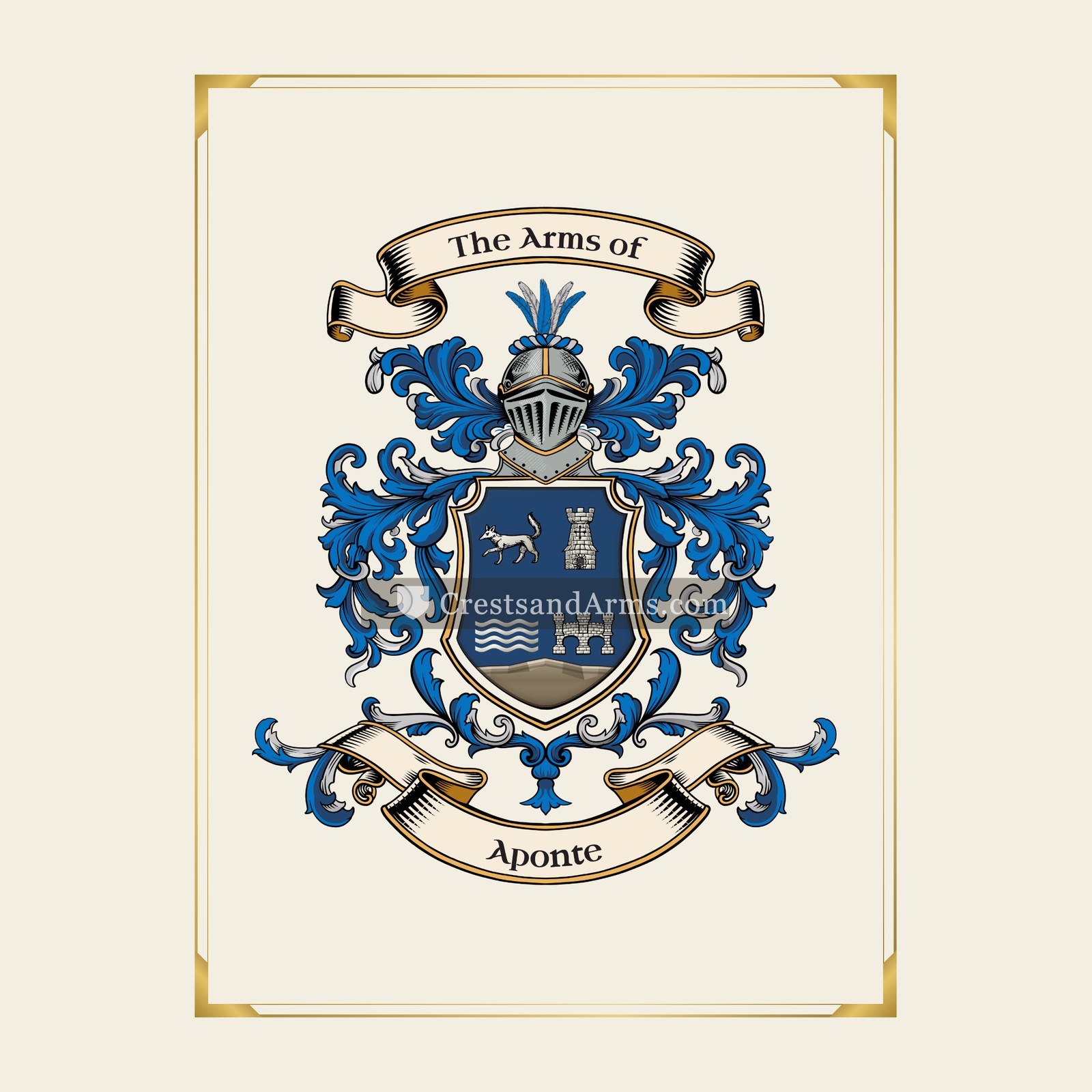 With gold border