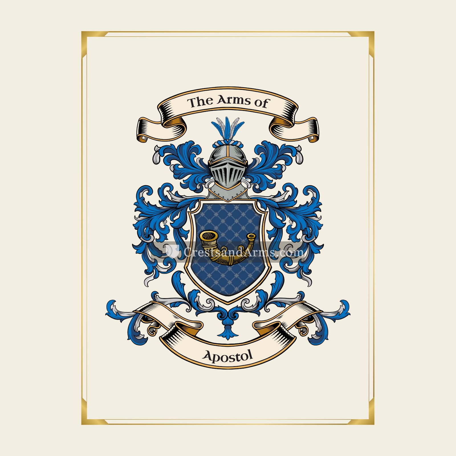 With gold border