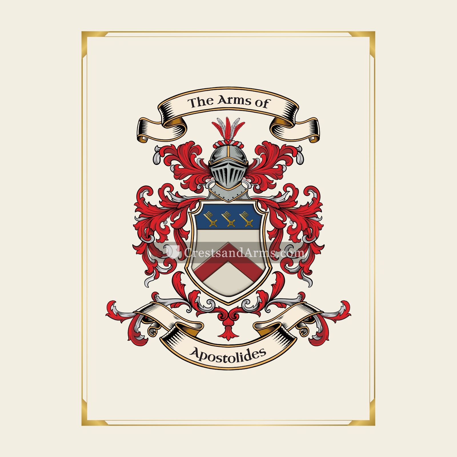 With gold border