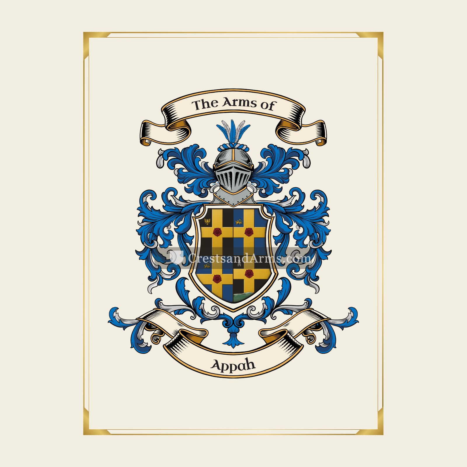 With gold border