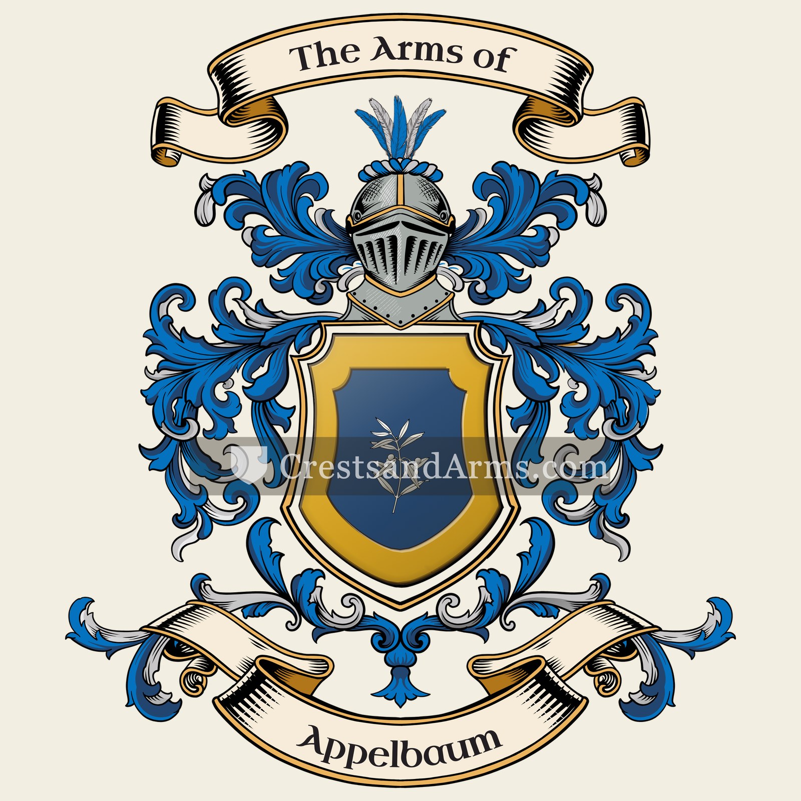 The Appelbaum coat of arms, drawn from the recorded blazon