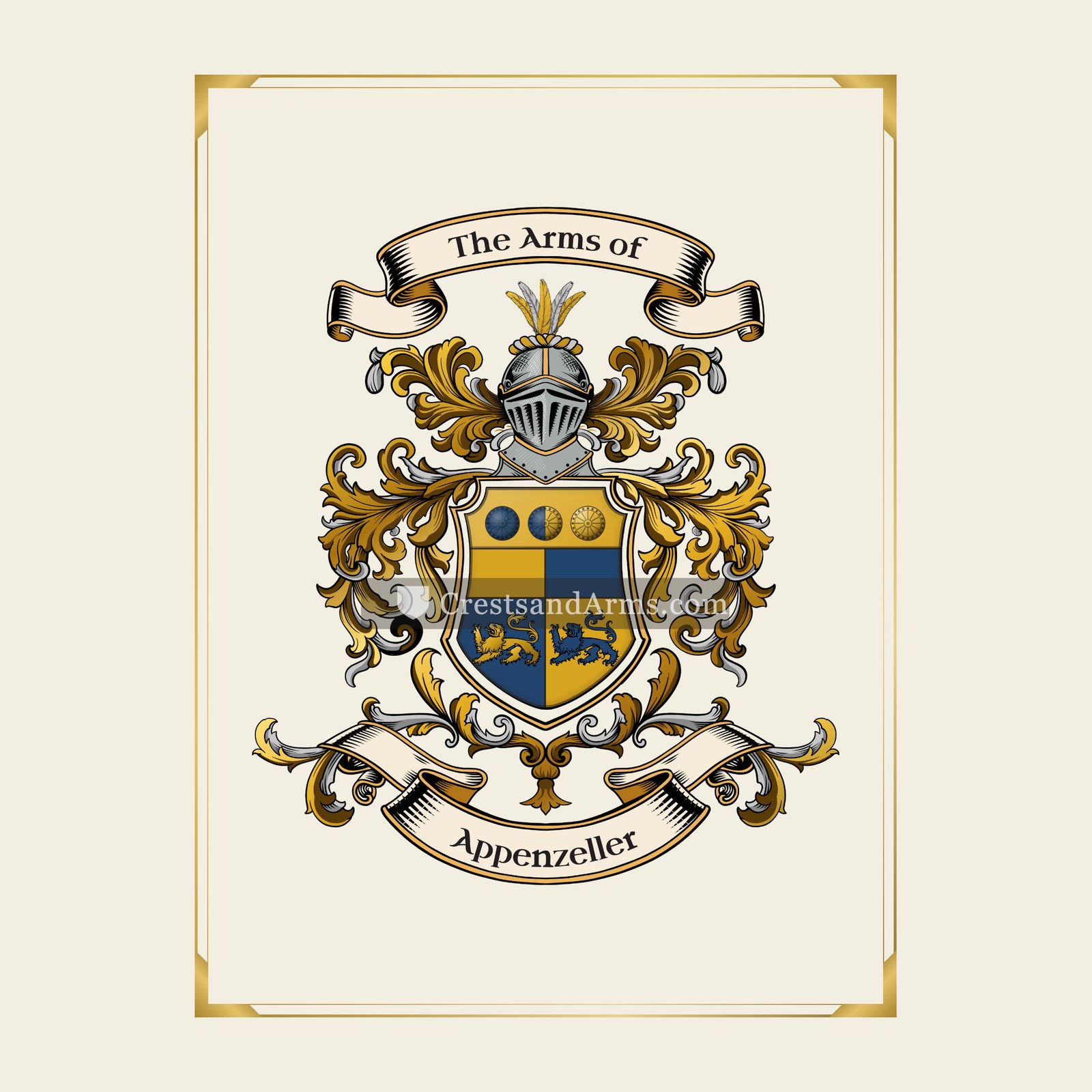 With gold border
