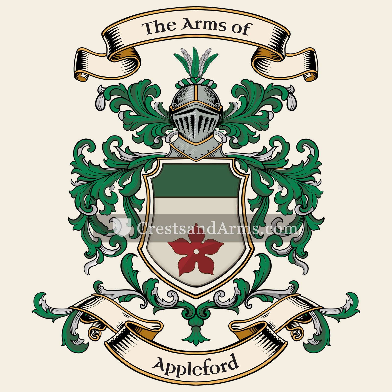 The Appleford coat of arms, drawn from the recorded blazon
