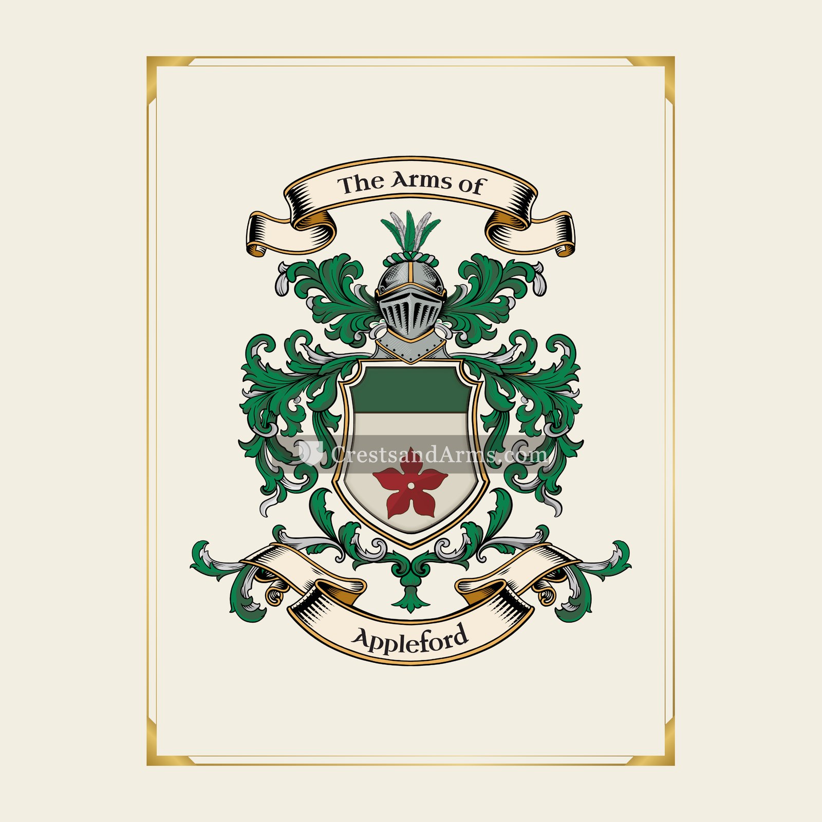 With gold border