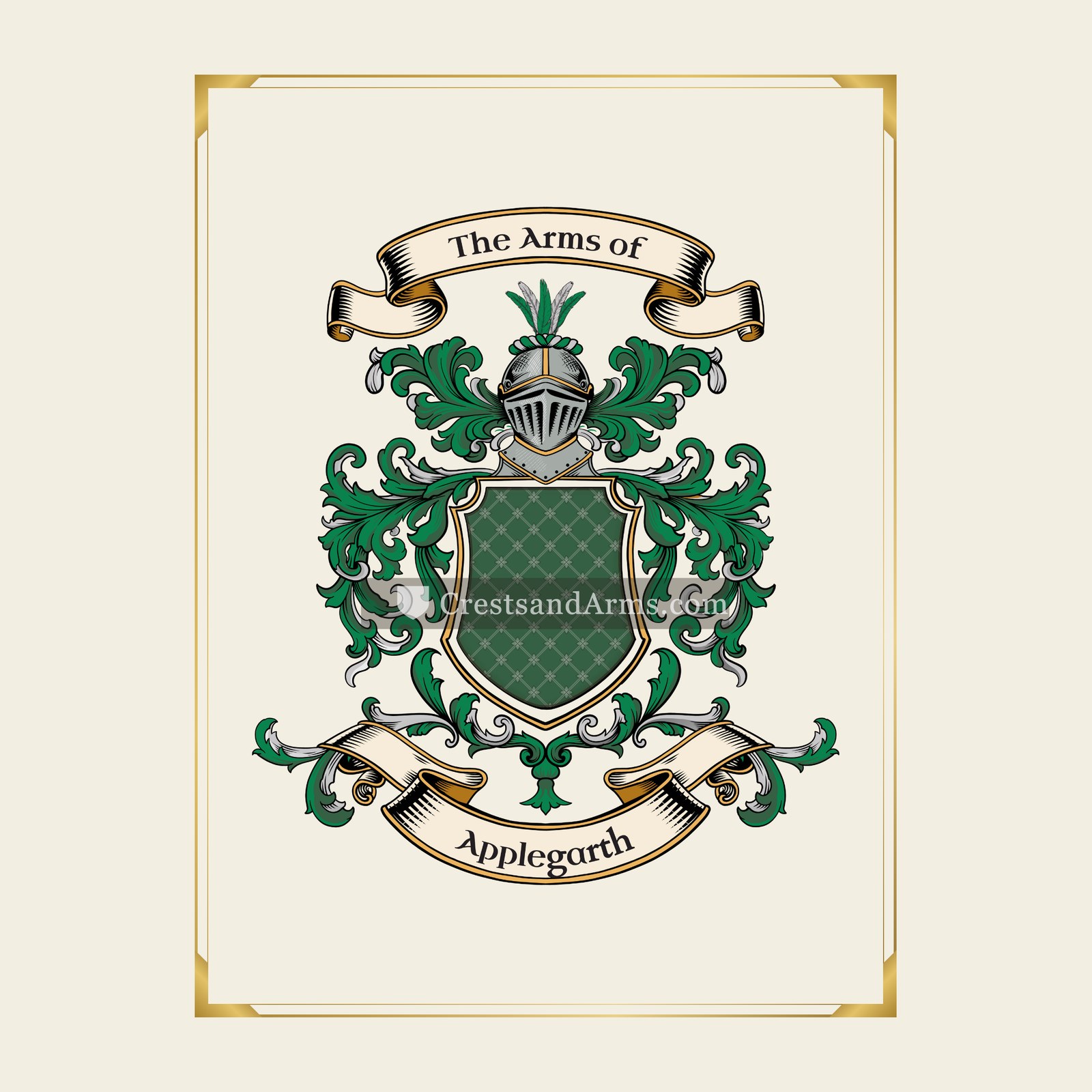 With gold border