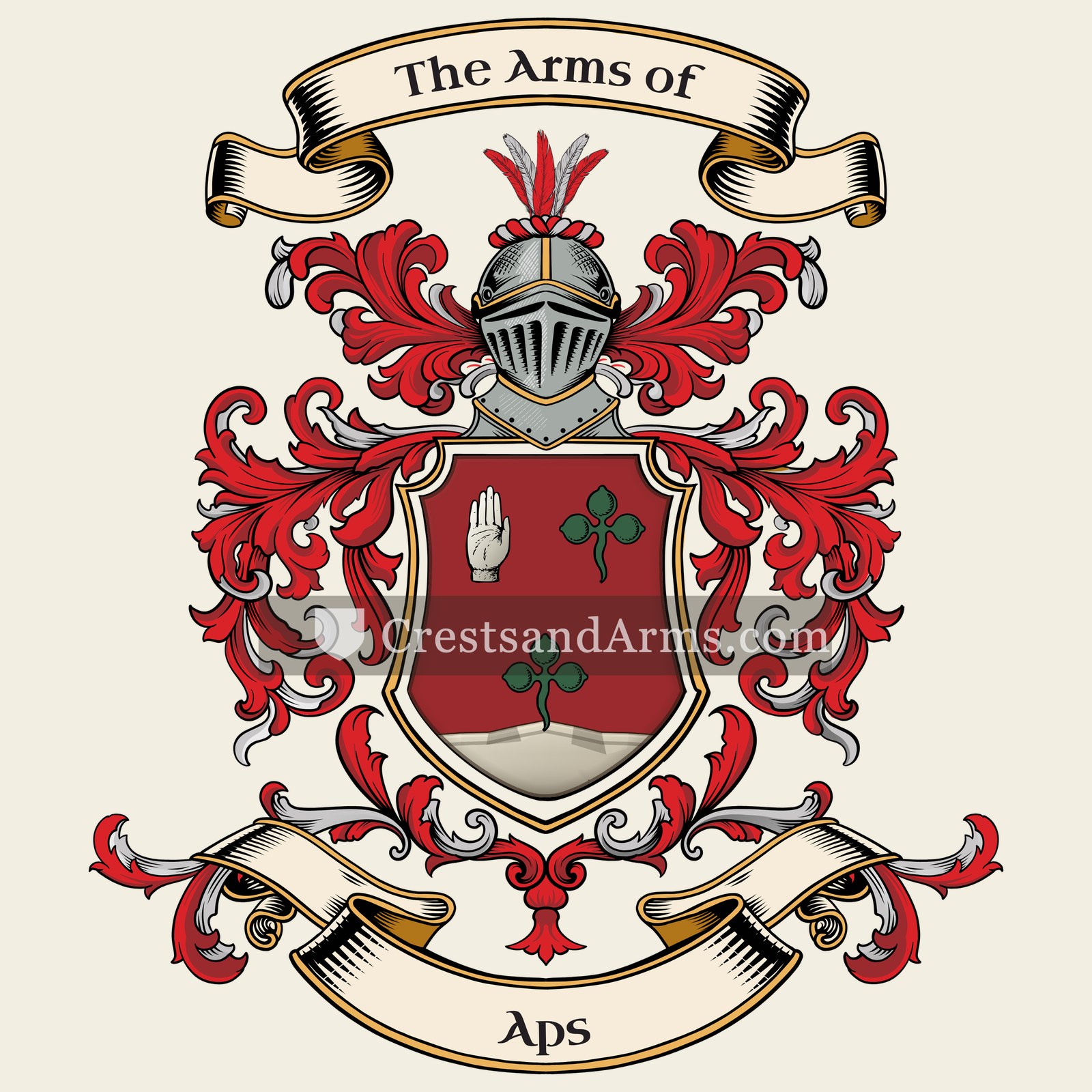 The Aps coat of arms, drawn from the recorded blazon