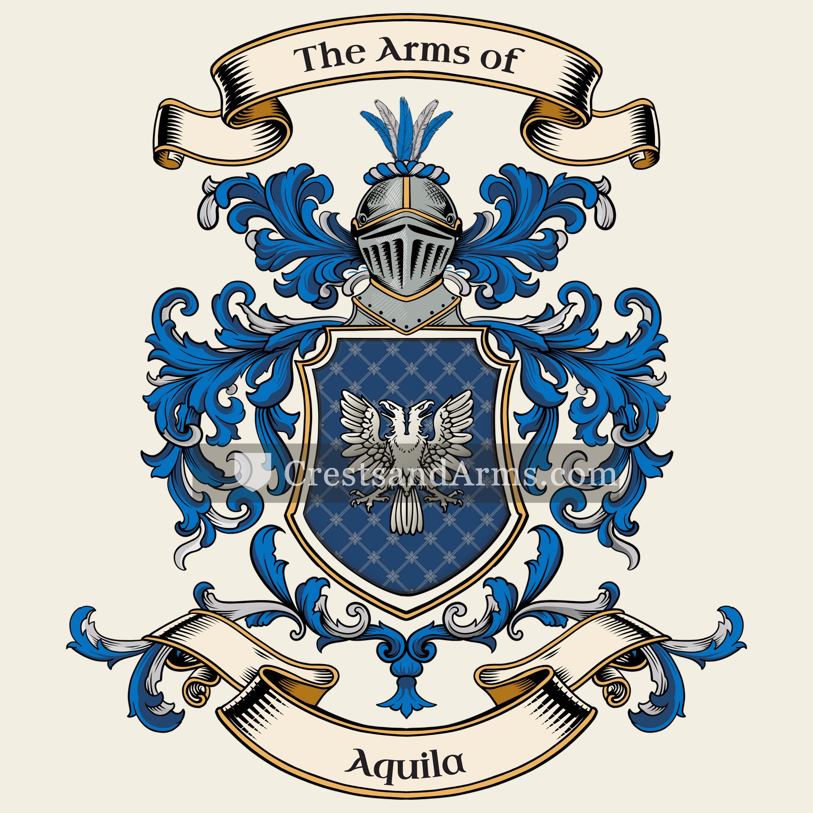 The Aquila coat of arms, drawn from the recorded blazon