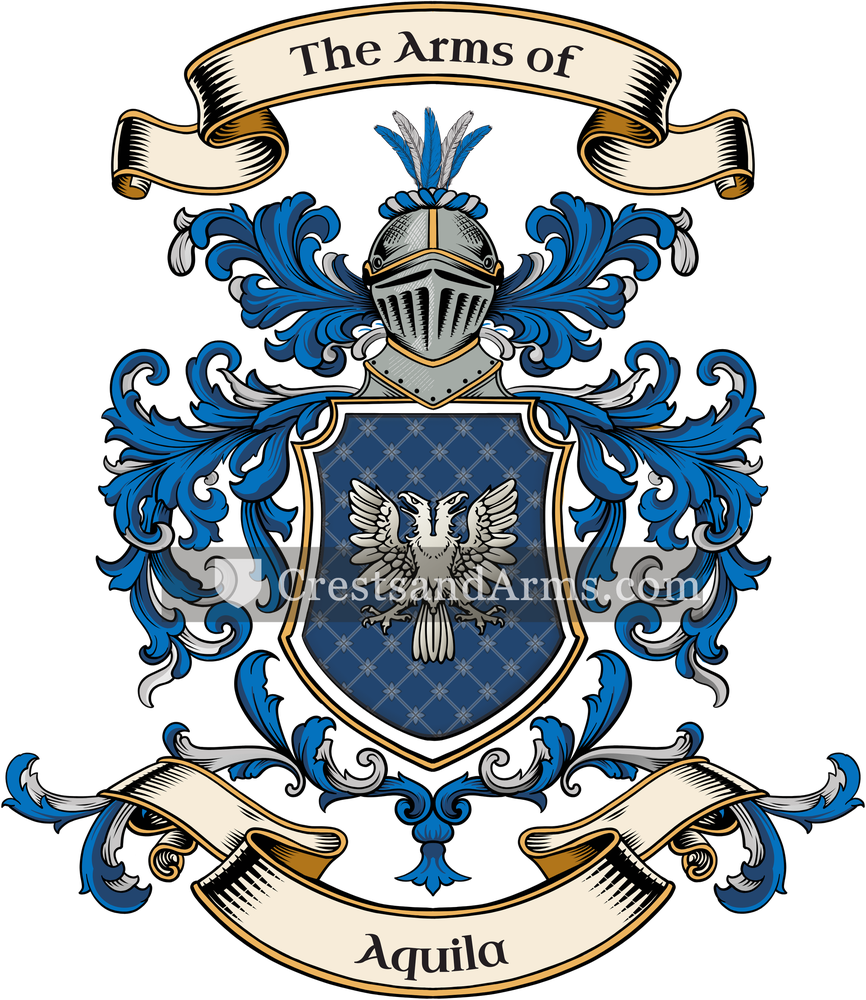 The Aquila coat of arms, drawn from the recorded blazon