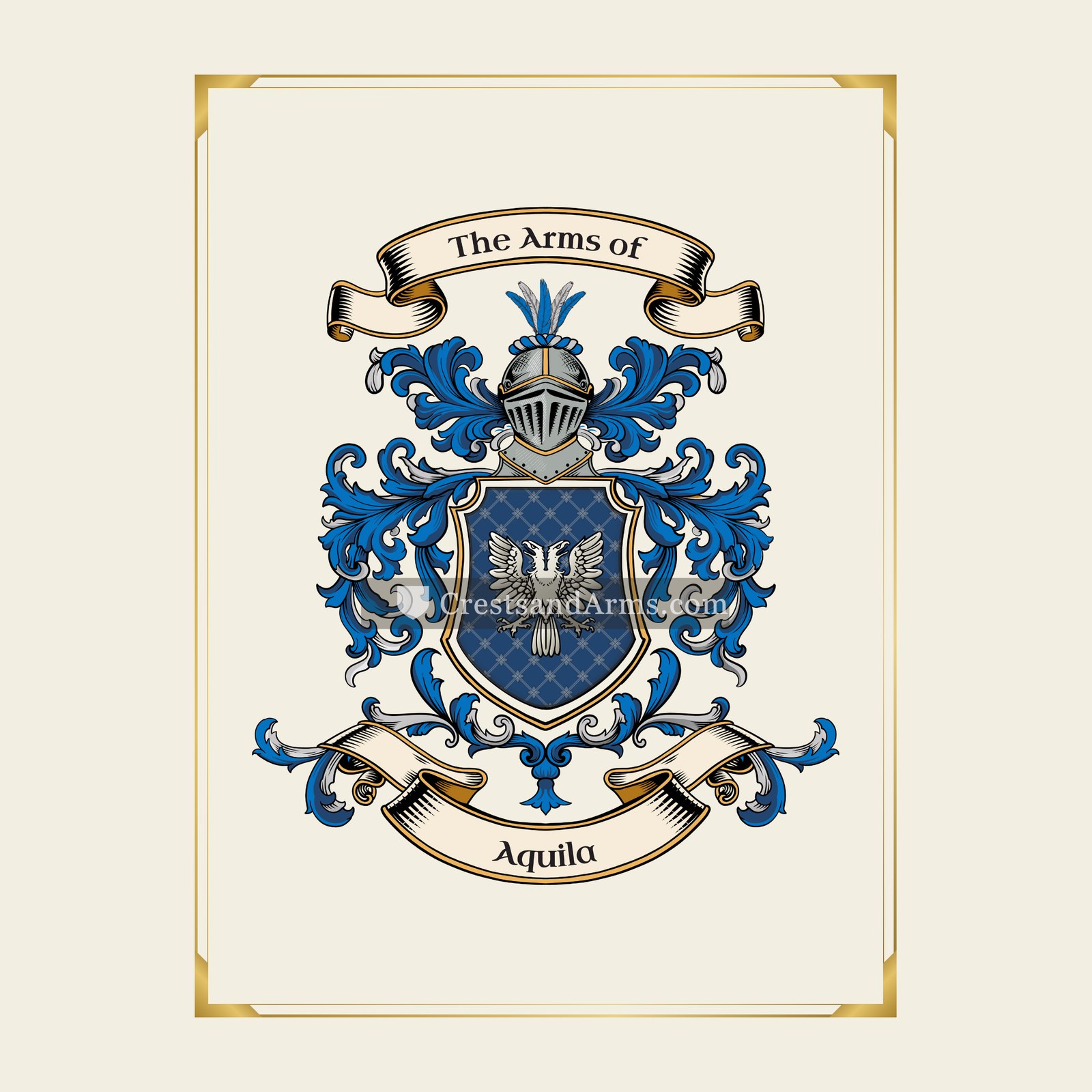 With gold border
