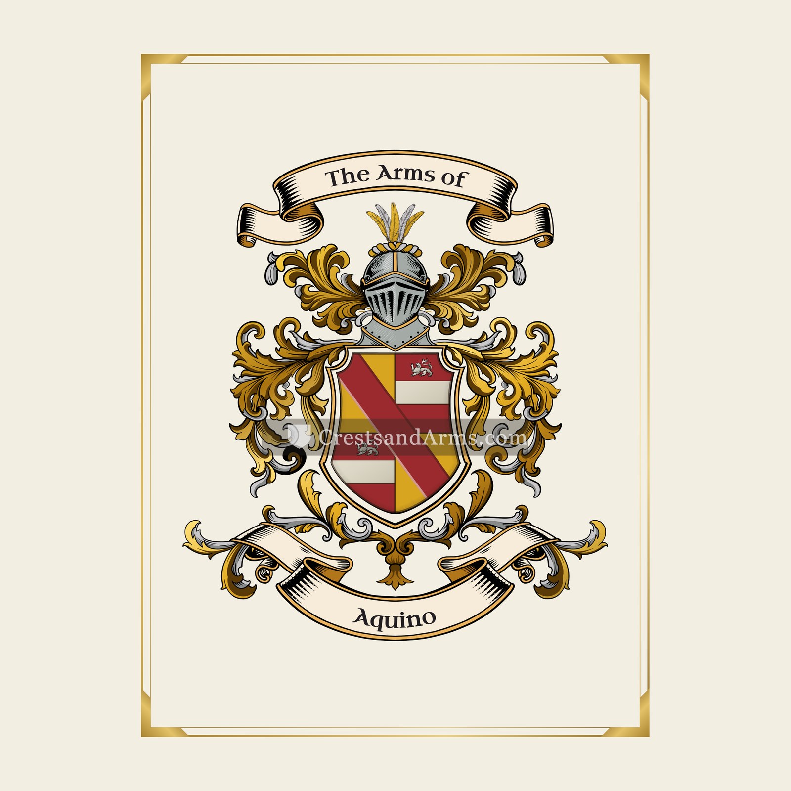 With gold border