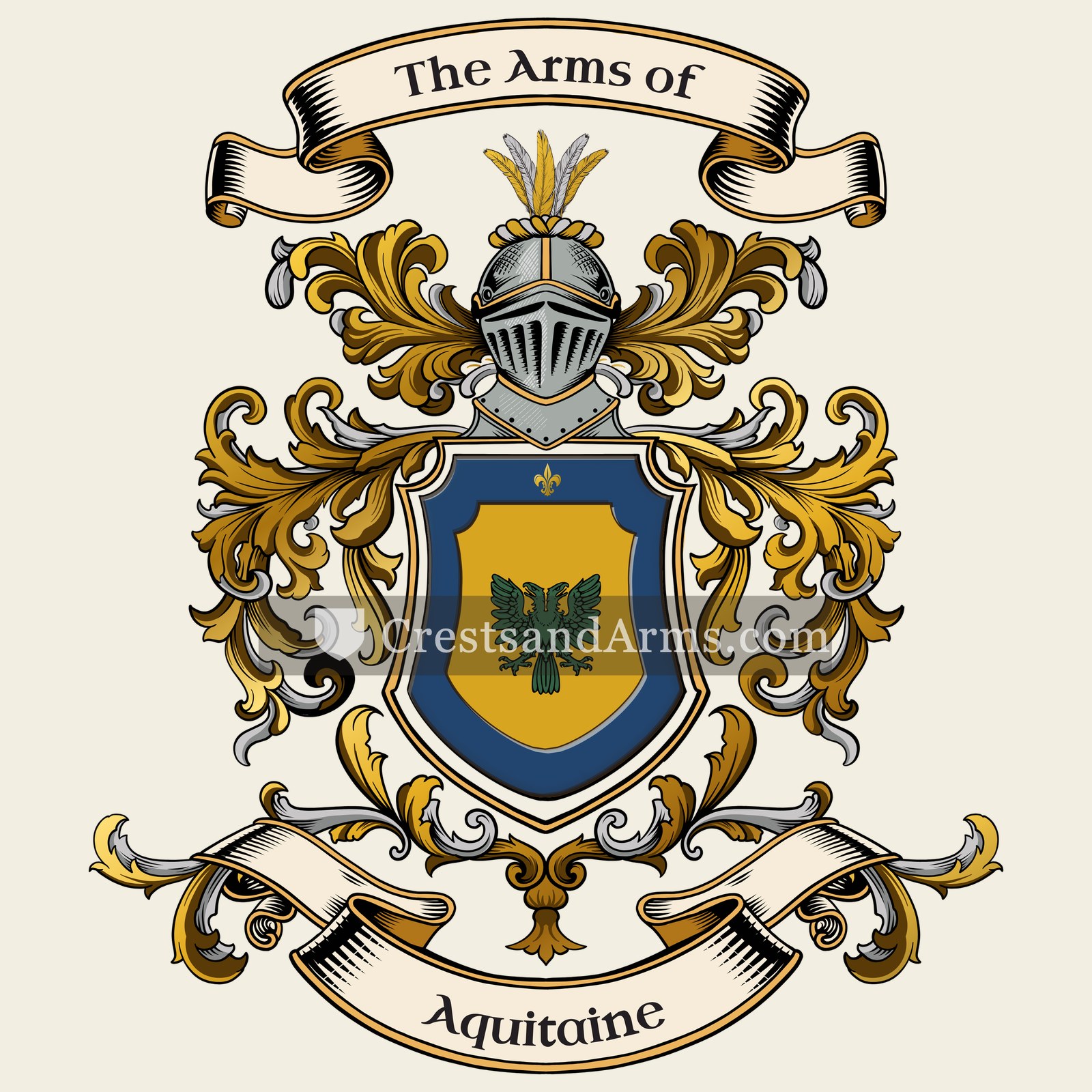 The Aquitaine coat of arms, drawn from the recorded blazon