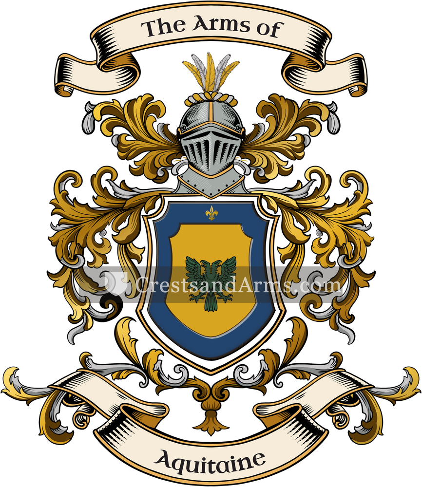 The Aquitaine coat of arms, drawn from the recorded blazon