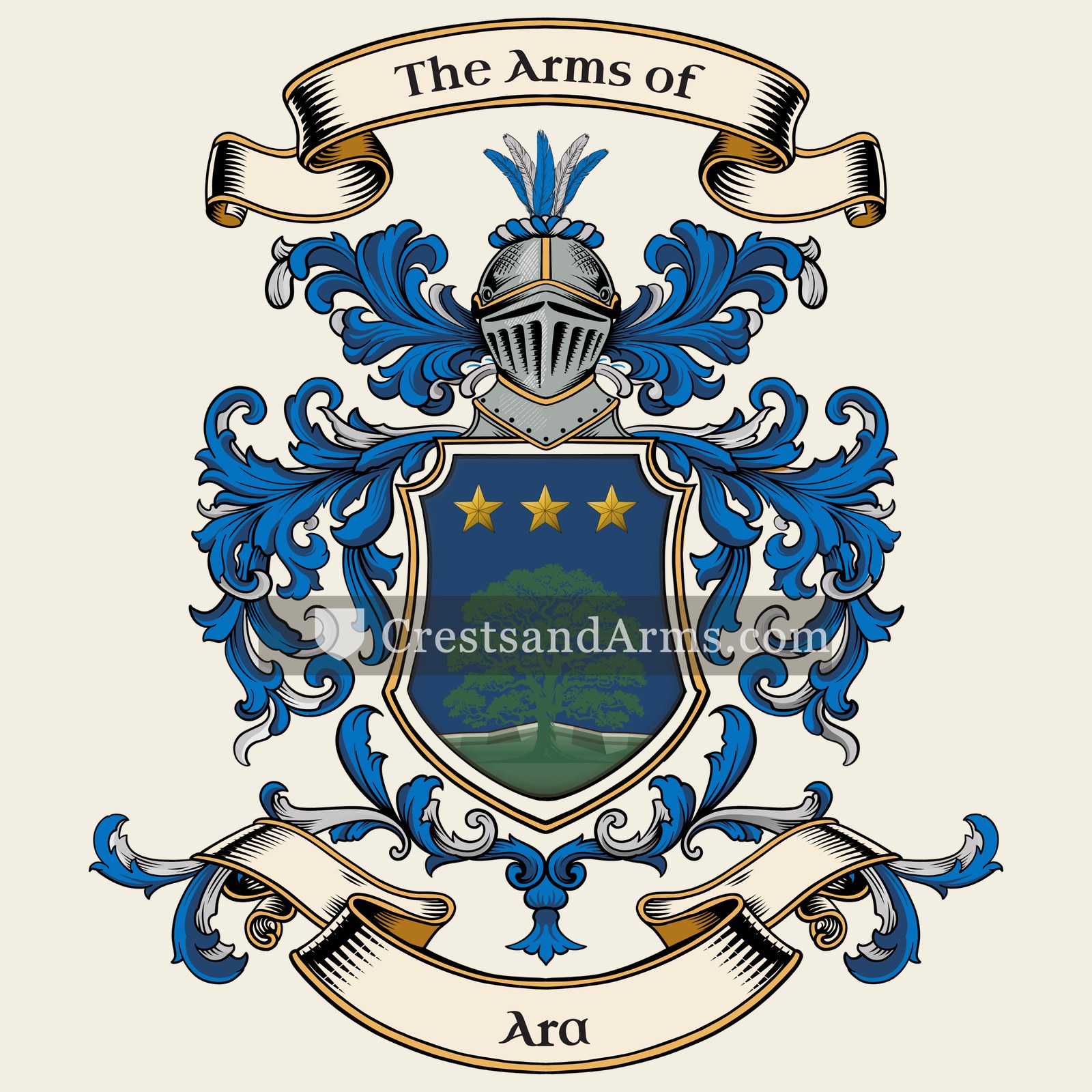 The Ara coat of arms, drawn from the recorded blazon