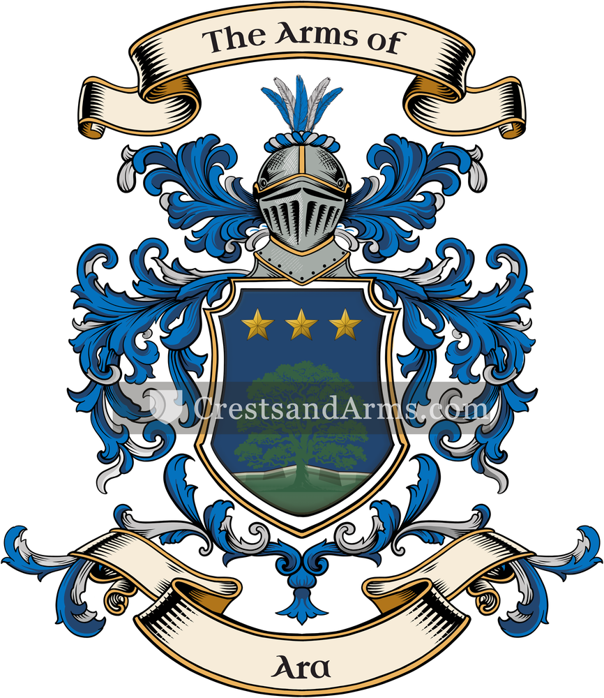 The Ara coat of arms, drawn from the recorded blazon