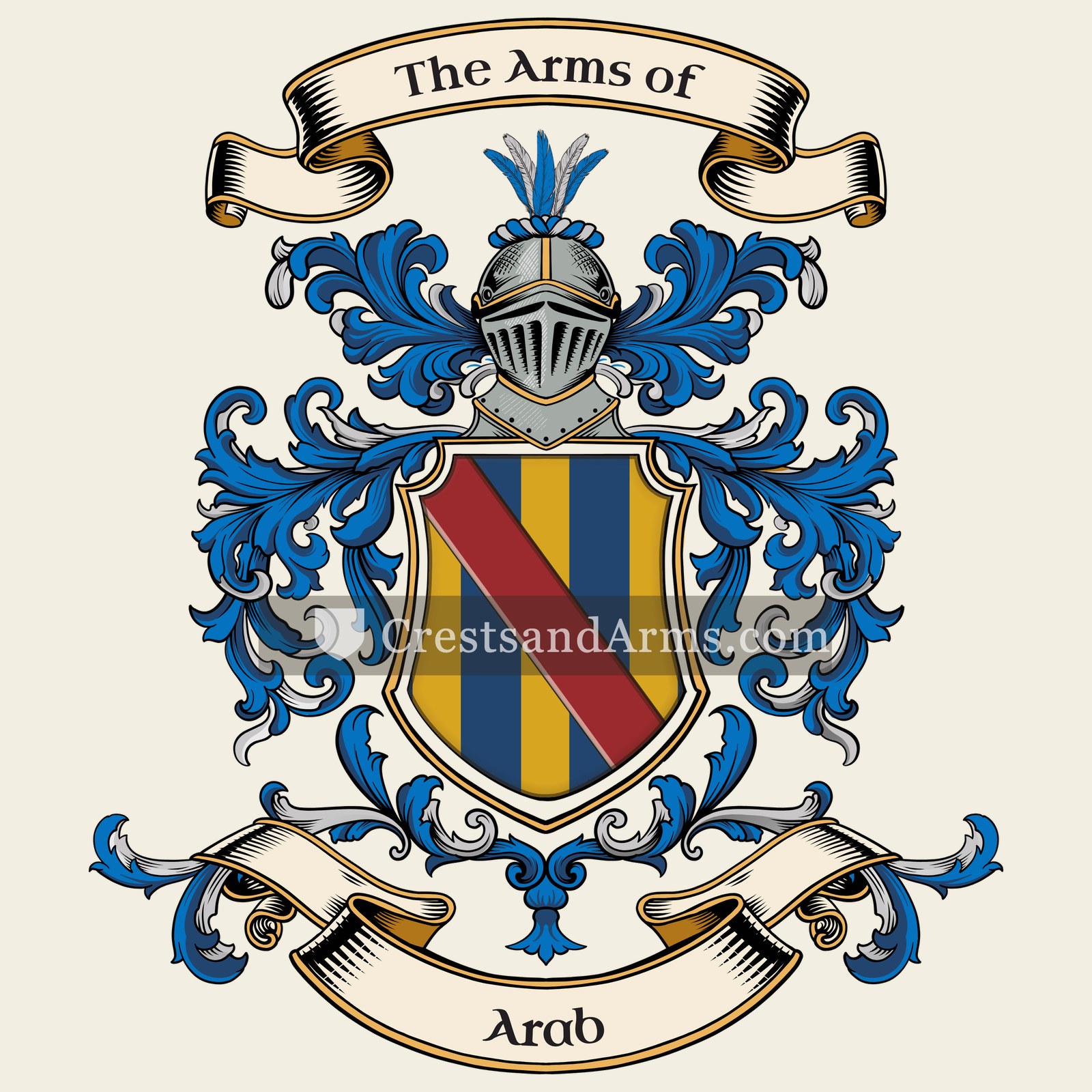 The Arab coat of arms, drawn from the recorded blazon