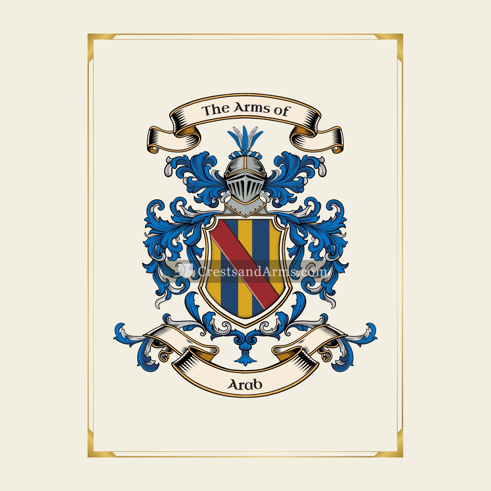 With gold border